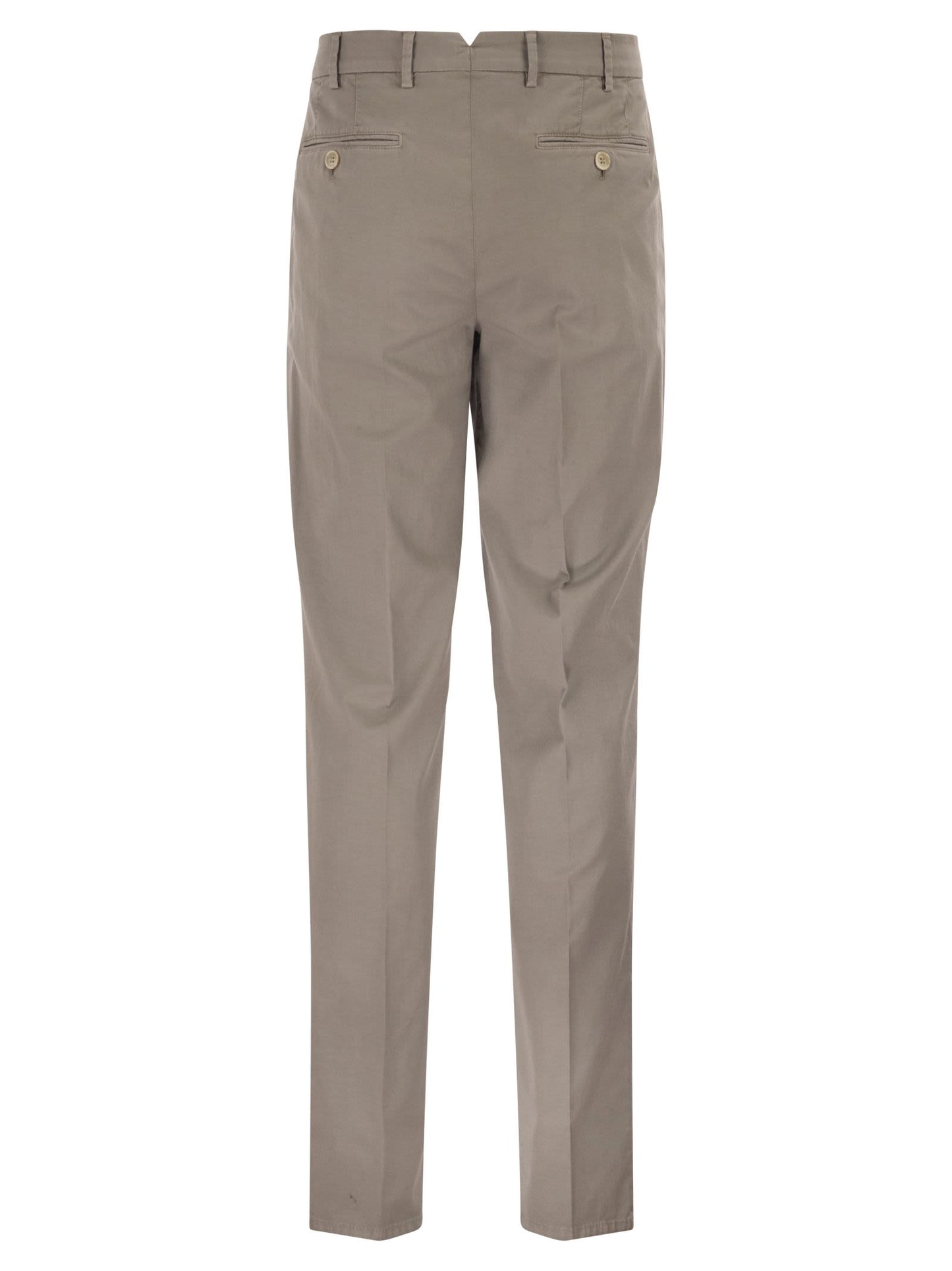 Brunello Cucinelli Men Italian Fit Cotton Gabardine Trousers BRUNELLO CUCINELLI