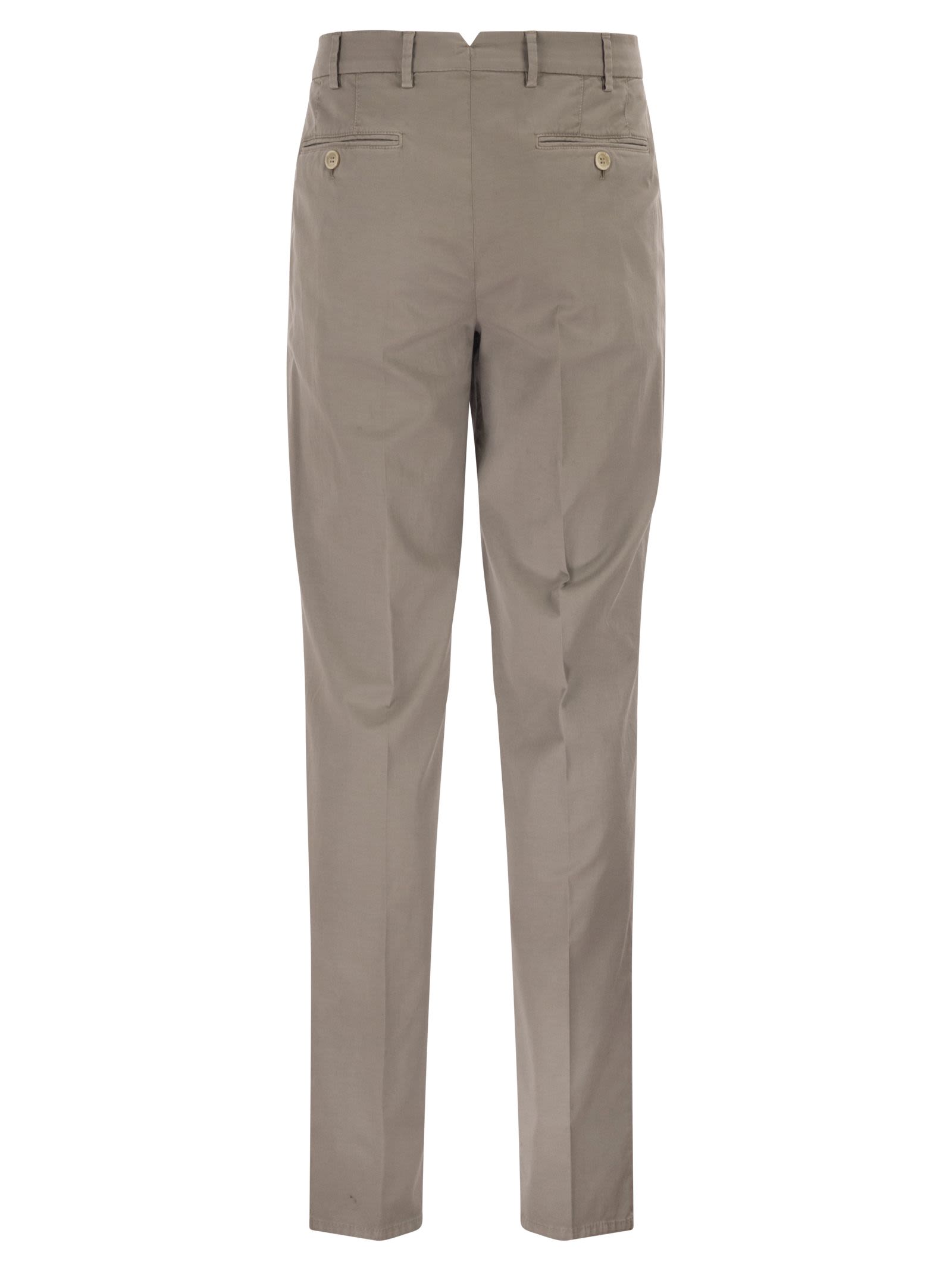 Brunello Cucinelli Men Italian Fit Cotton Gabardine Trousers BRUNELLO CUCINELLI