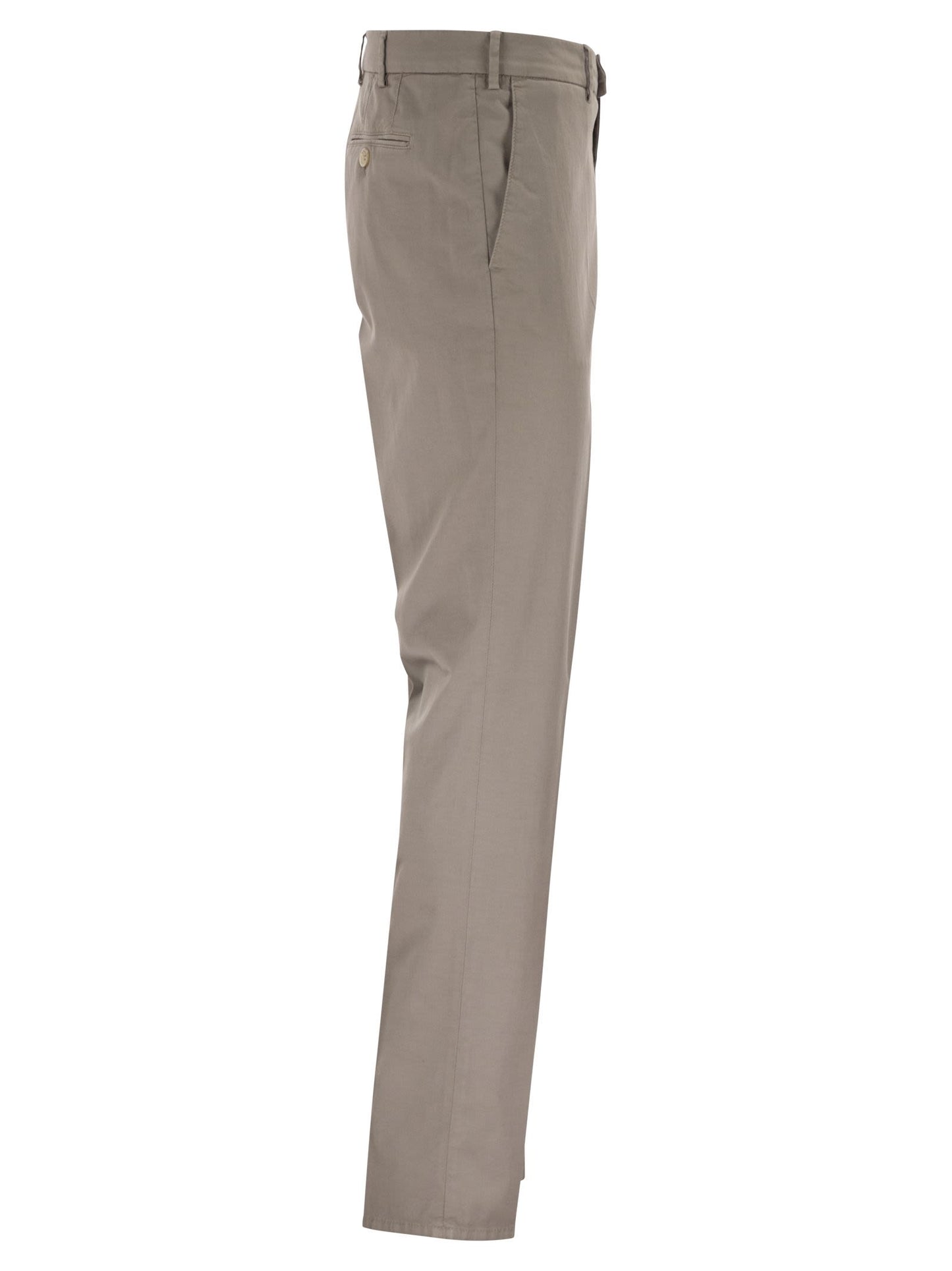 Brunello Cucinelli Men Italian Fit Cotton Gabardine Trousers BRUNELLO CUCINELLI