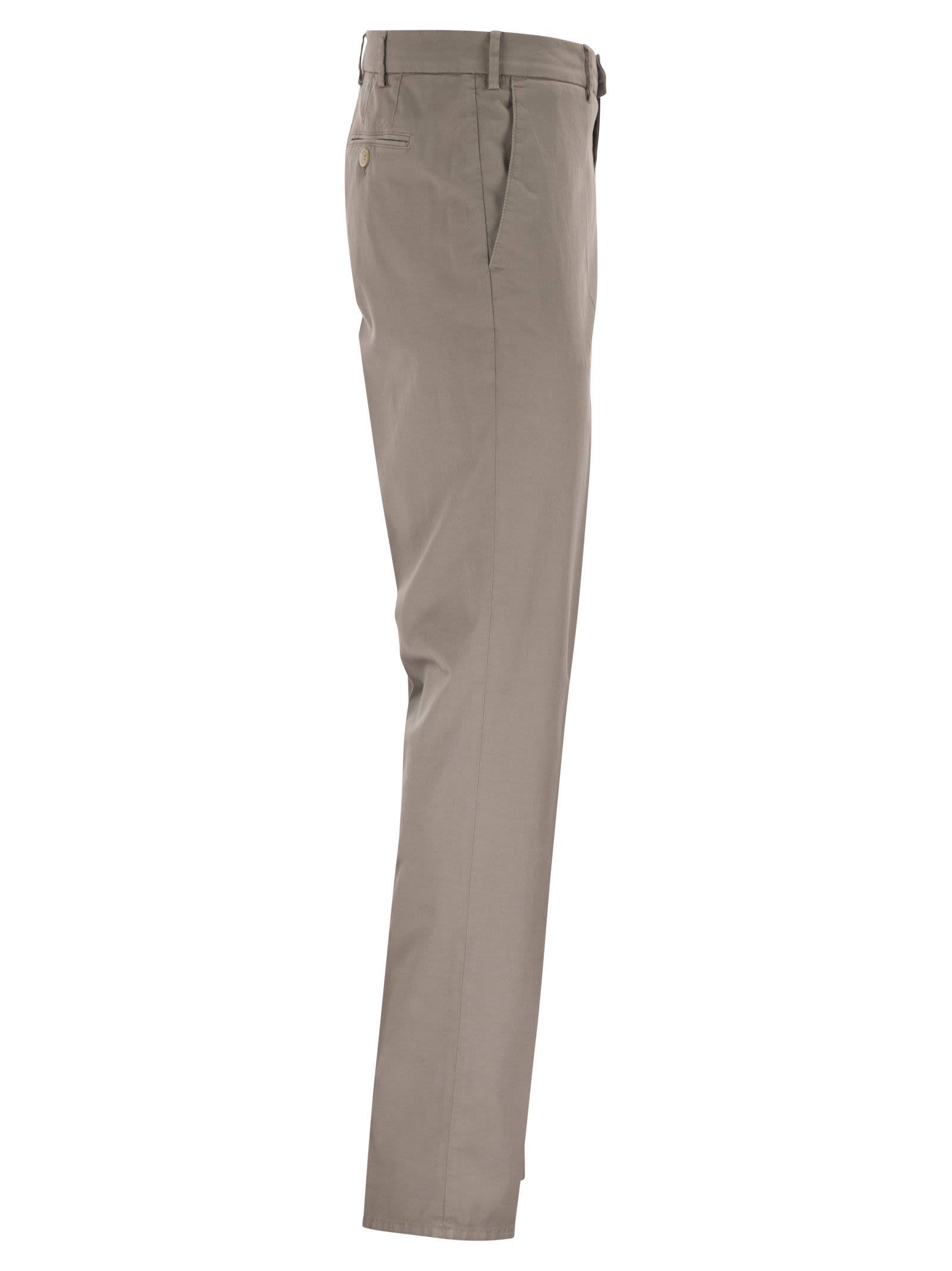 Brunello Cucinelli Men Italian Fit Cotton Gabardine Trousers BRUNELLO CUCINELLI
