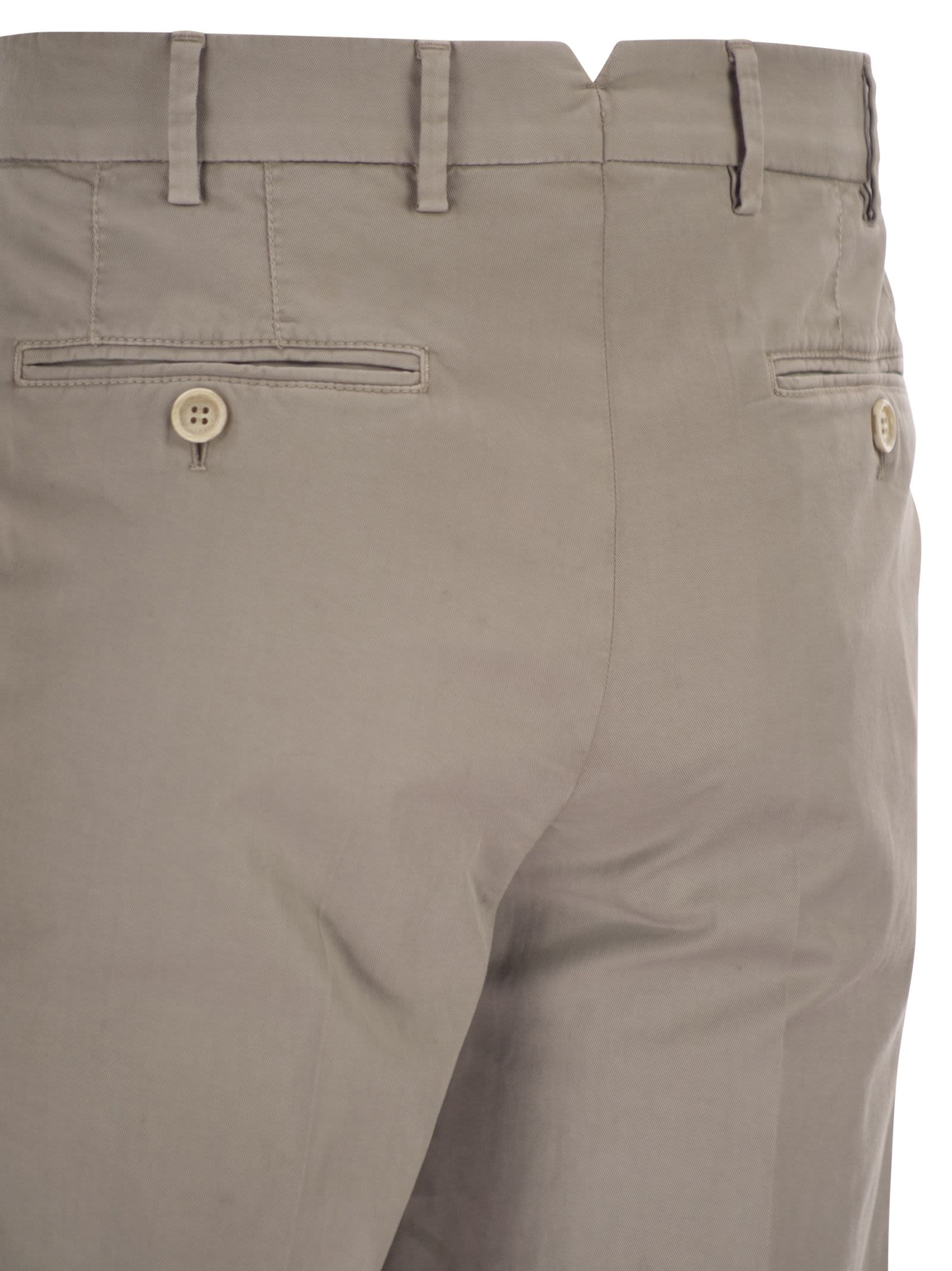 Brunello Cucinelli Men Italian Fit Cotton Gabardine Trousers BRUNELLO CUCINELLI