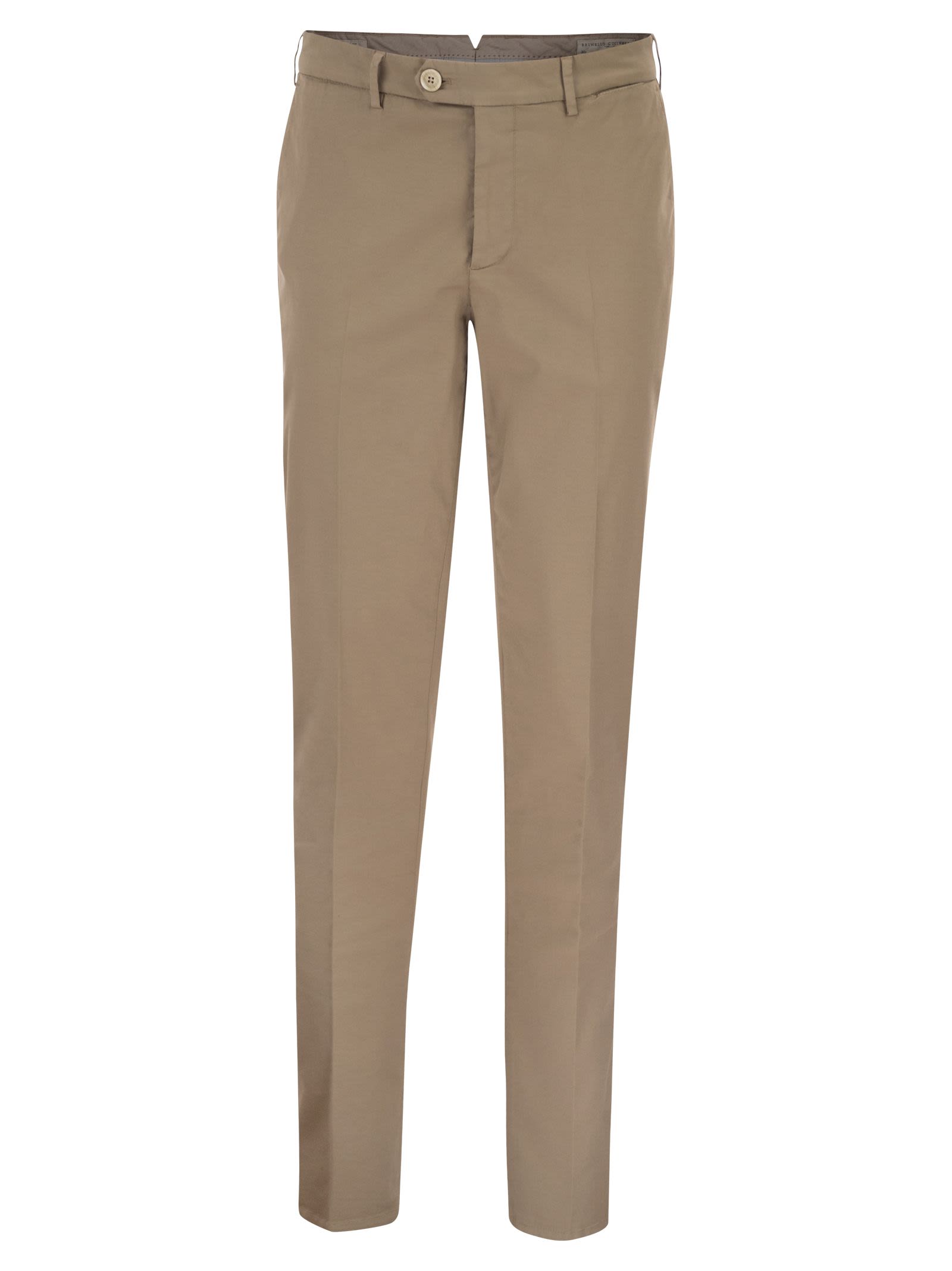 Brunello Cucinelli Men Italian Fit Cotton Gabardine Trousers BRUNELLO CUCINELLI