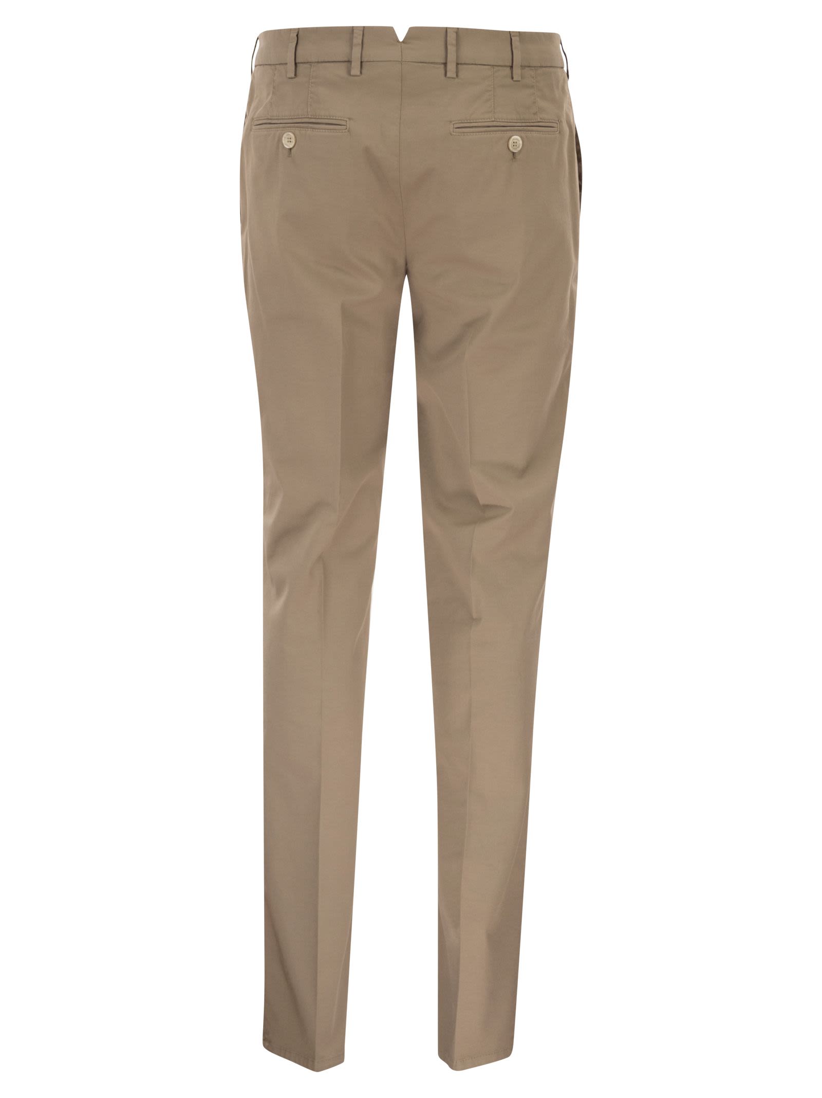 Brunello Cucinelli Men Italian Fit Cotton Gabardine Trousers BRUNELLO CUCINELLI