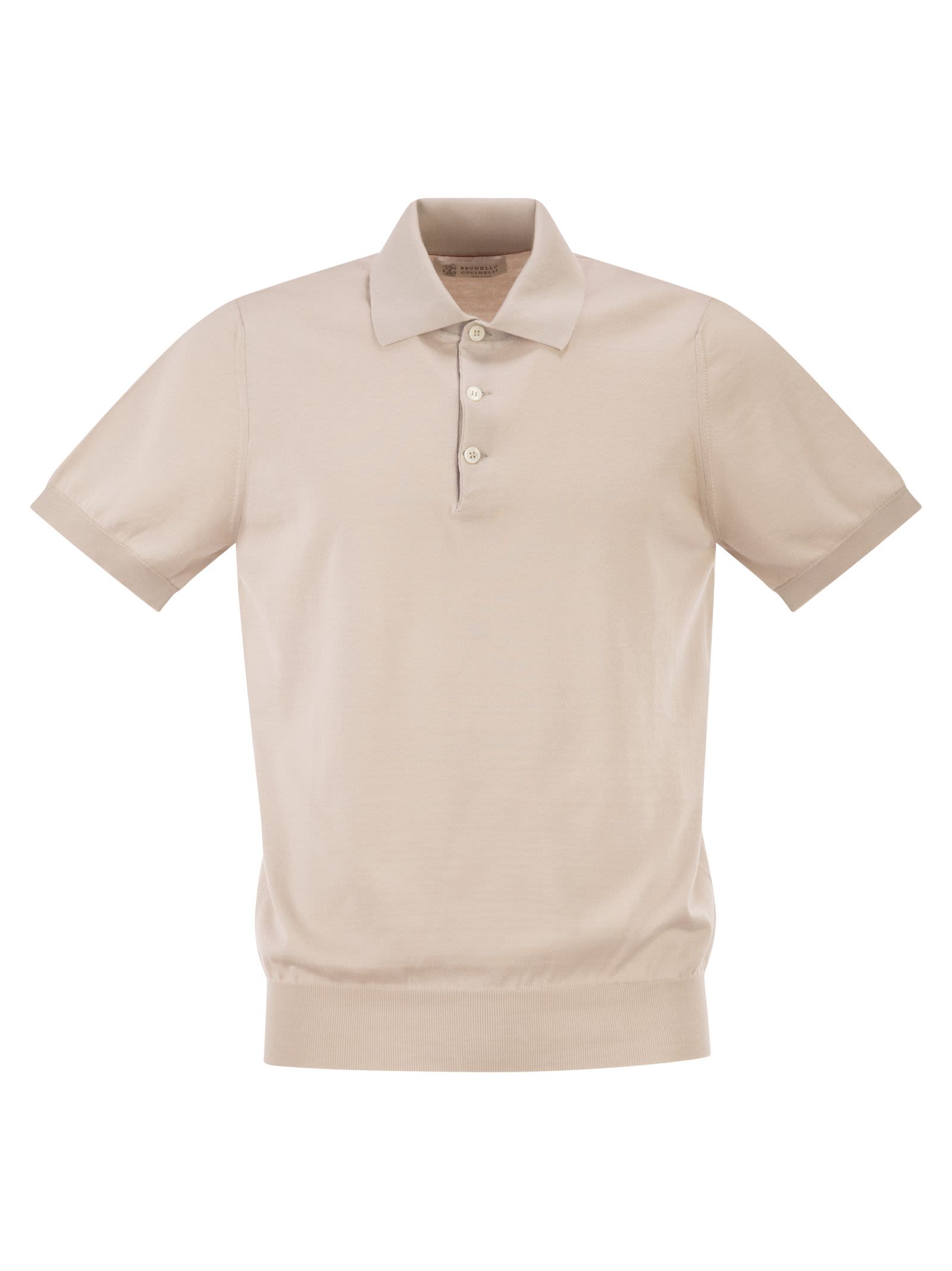 Brunello Cucinelli Men Lightweight Cotton Knit Polo Shirt BRUNELLO CUCINELLI