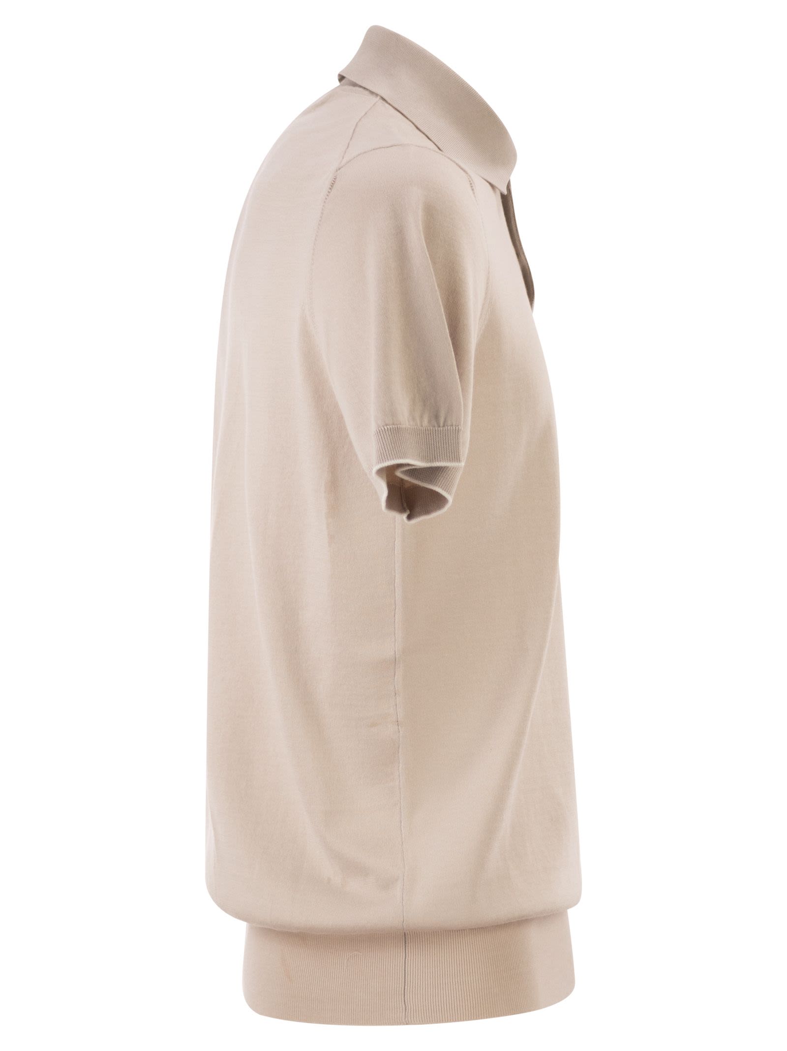 Brunello Cucinelli Men Lightweight Cotton Knit Polo Shirt BRUNELLO CUCINELLI