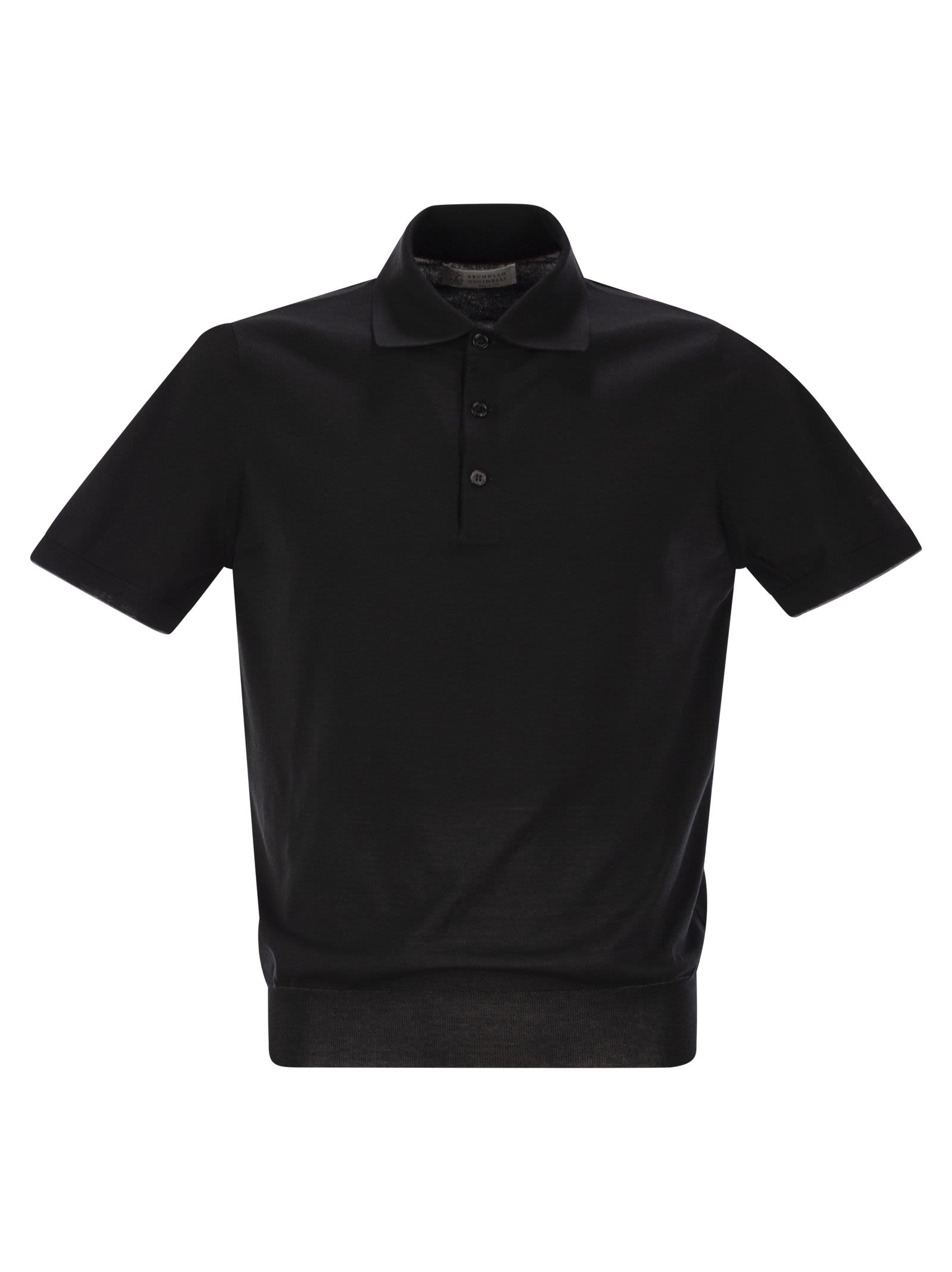 Brunello Cucinelli Men Lightweight Cotton Knit Polo Shirt BRUNELLO CUCINELLI