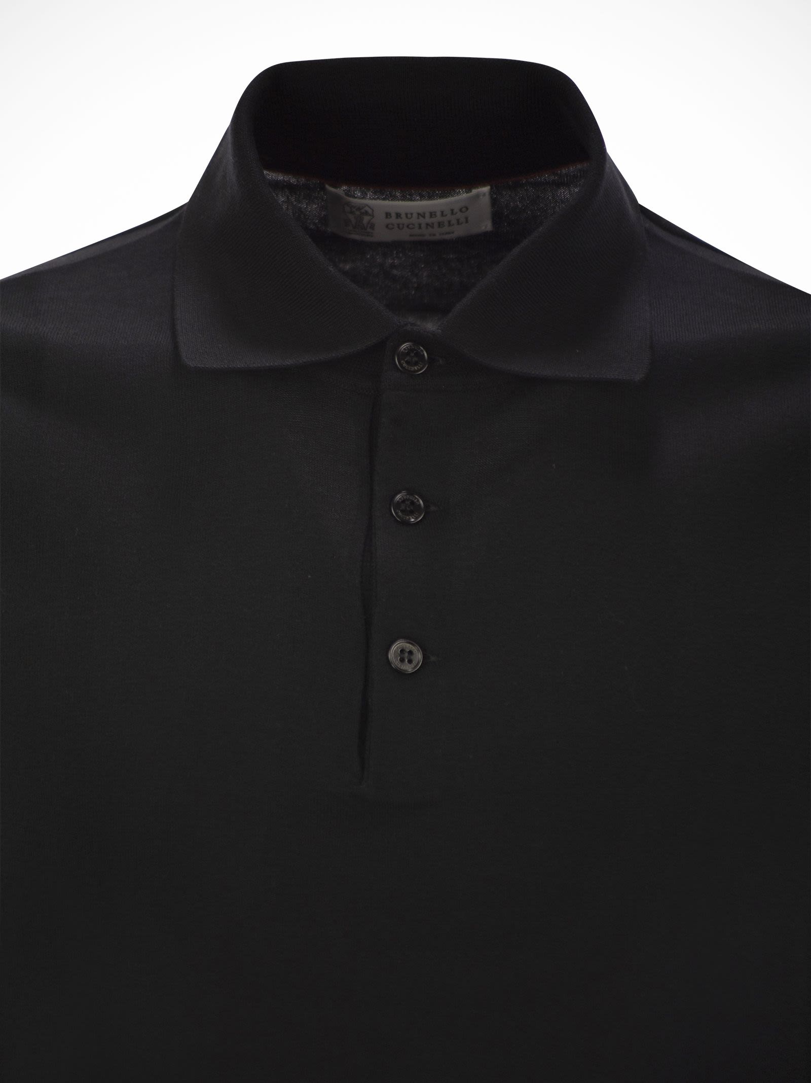 Brunello Cucinelli Men Lightweight Cotton Knit Polo Shirt BRUNELLO CUCINELLI