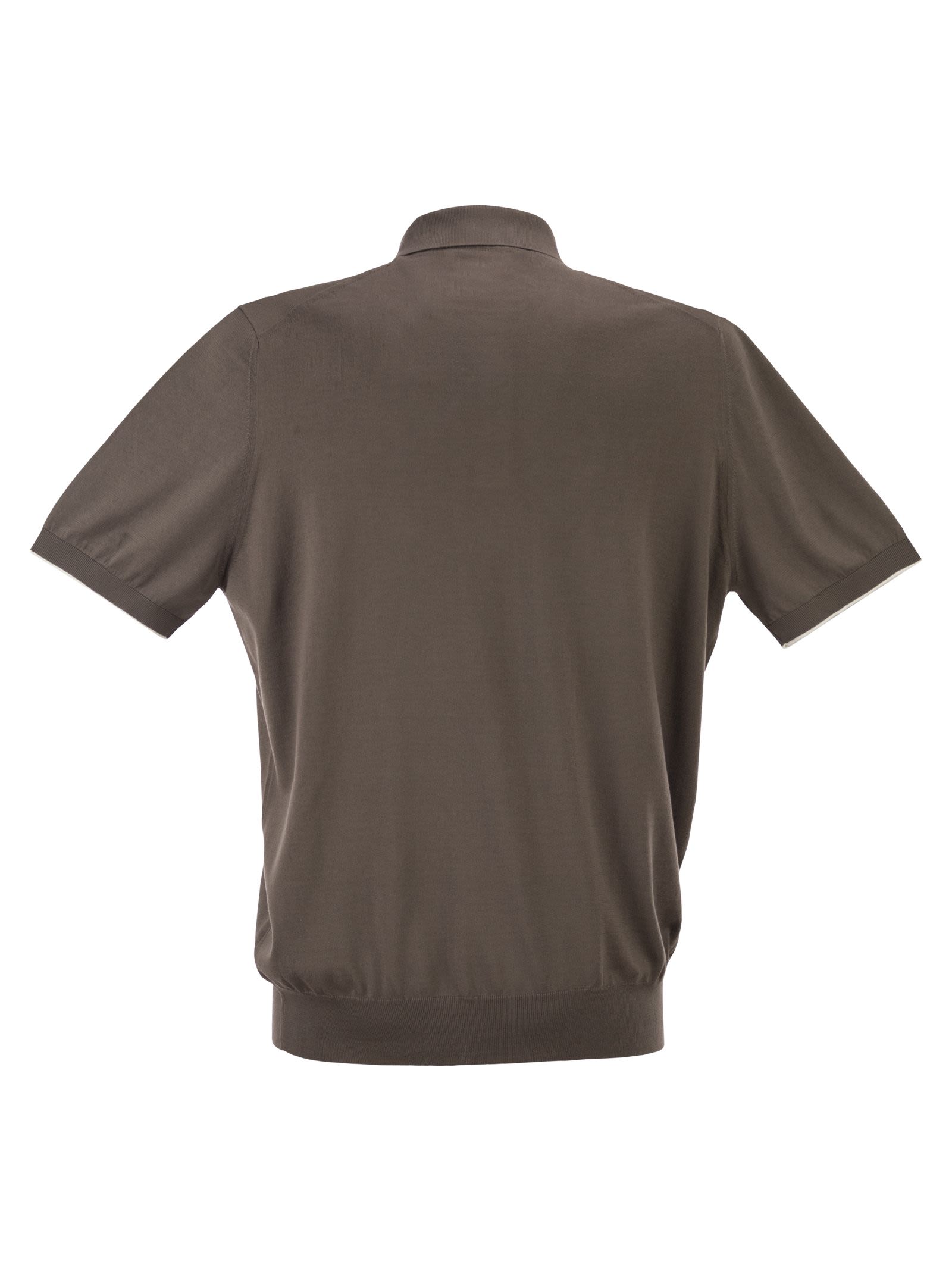 Brunello Cucinelli Men Lightweight Cotton Knit Polo Shirt BRUNELLO CUCINELLI