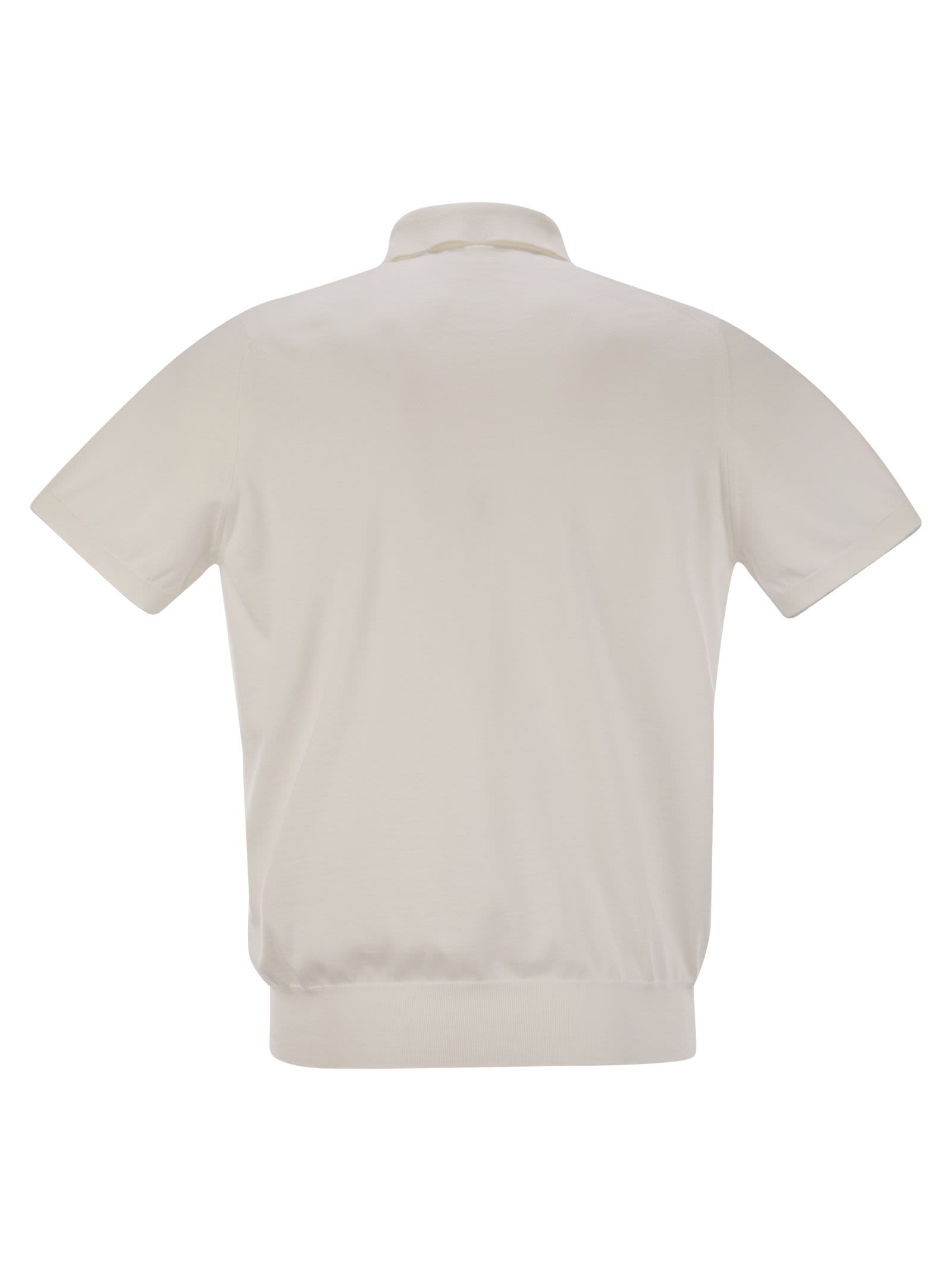Brunello Cucinelli Men Lightweight Cotton Knit Polo Shirt BRUNELLO CUCINELLI