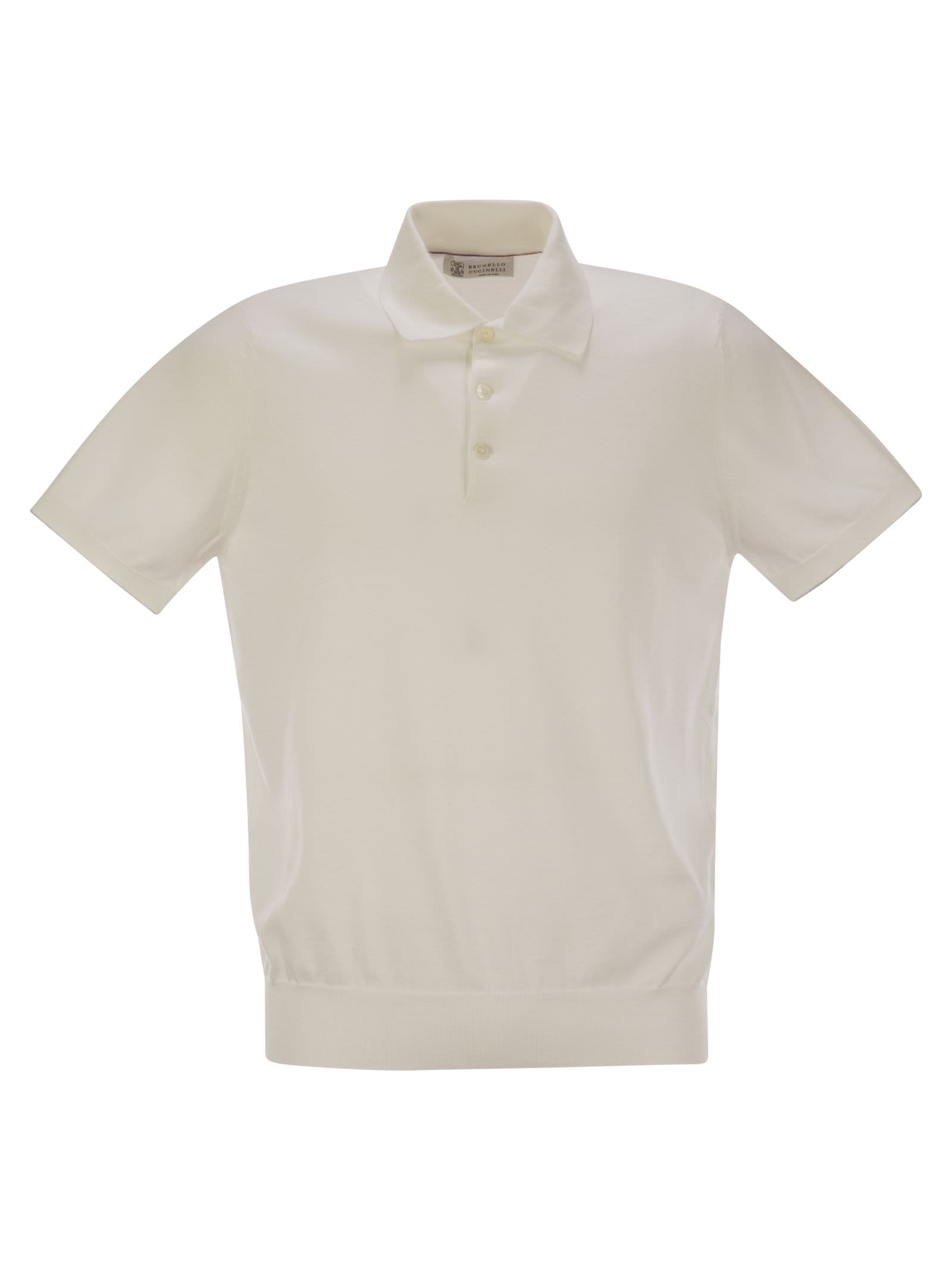 Brunello Cucinelli Men Lightweight Cotton Knit Polo Shirt BRUNELLO CUCINELLI
