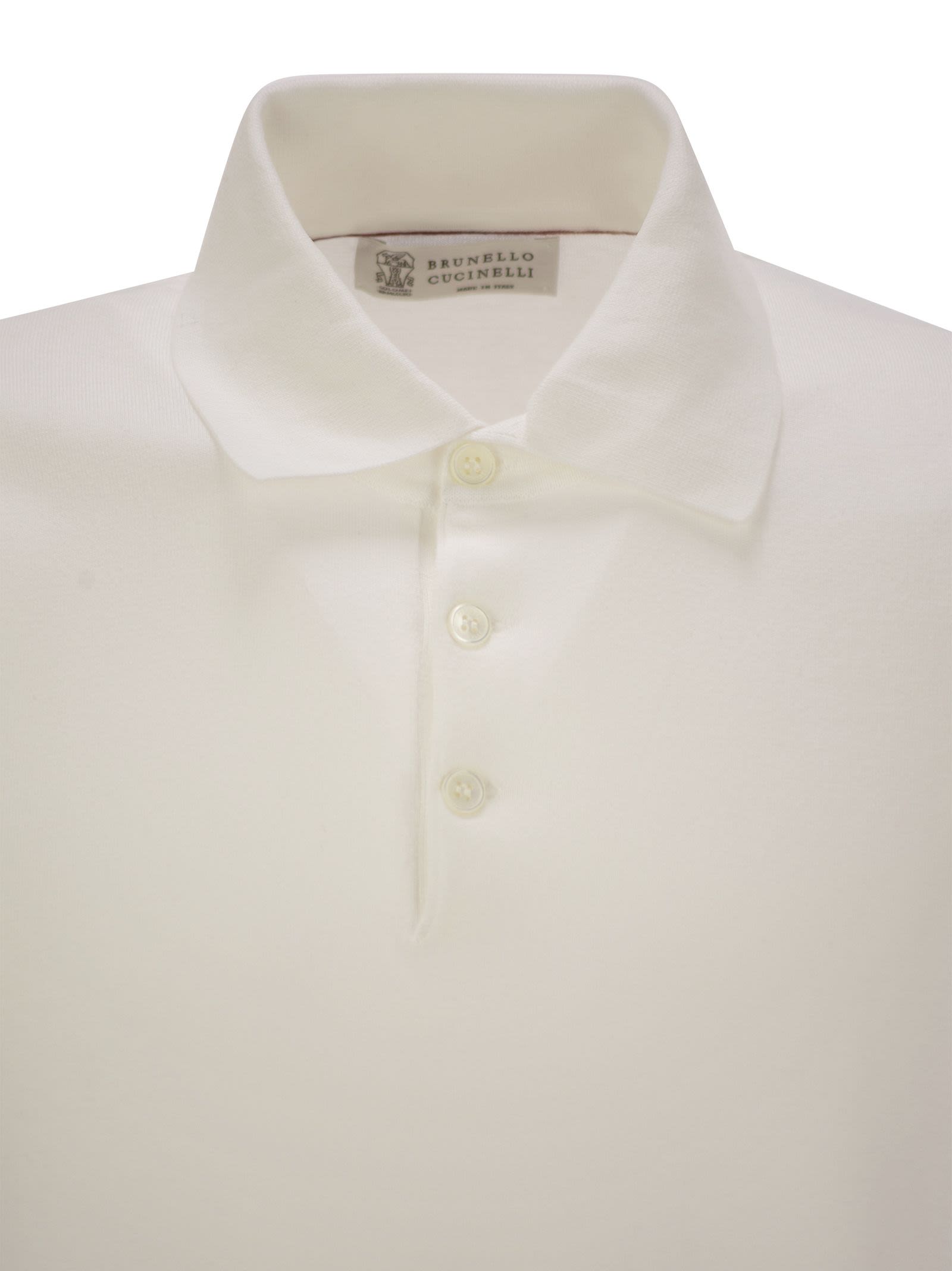 Brunello Cucinelli Men Lightweight Cotton Knit Polo Shirt BRUNELLO CUCINELLI