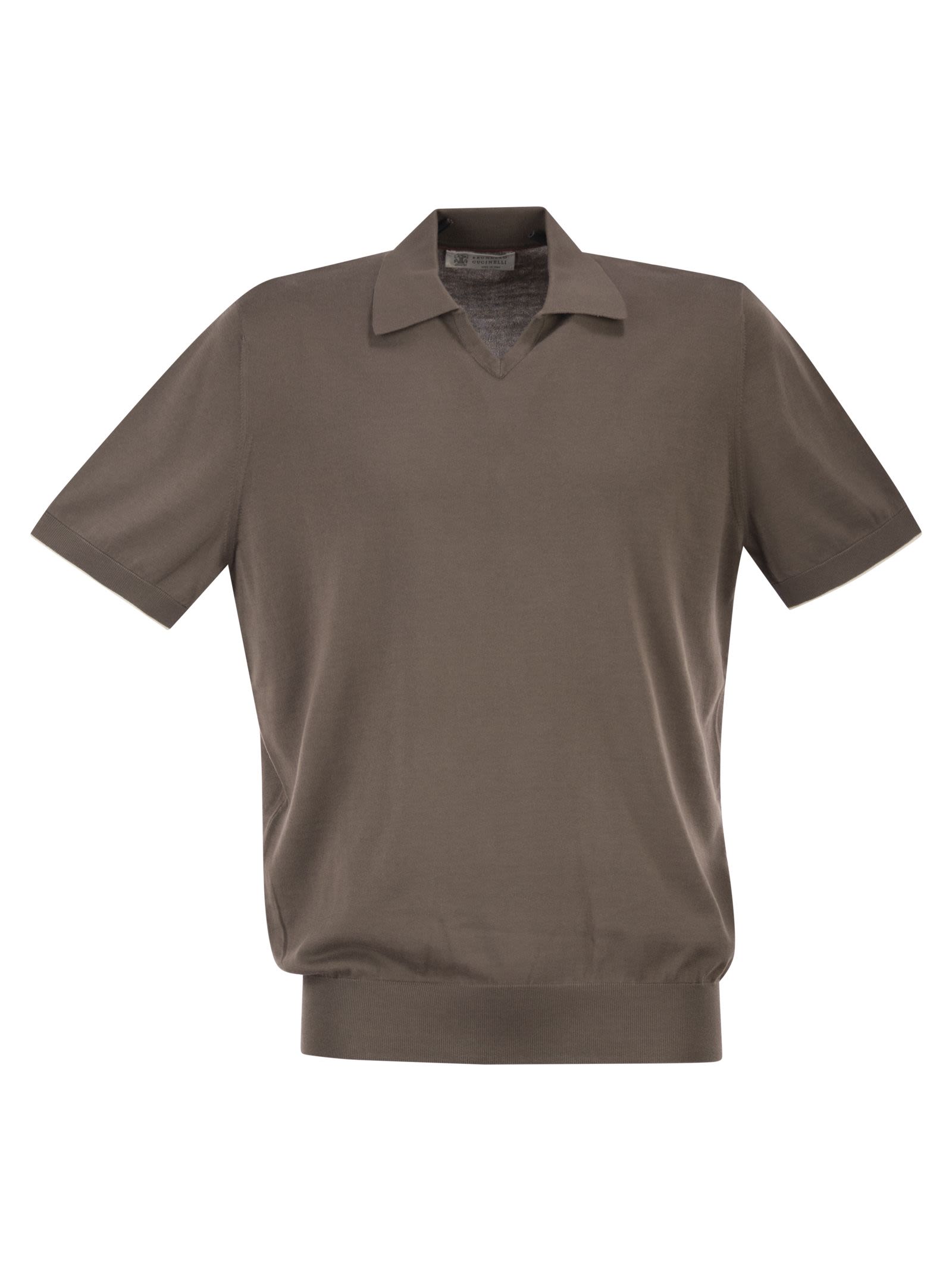 Brunello Cucinelli Men Cotton Polo Style Sweater BRUNELLO CUCINELLI