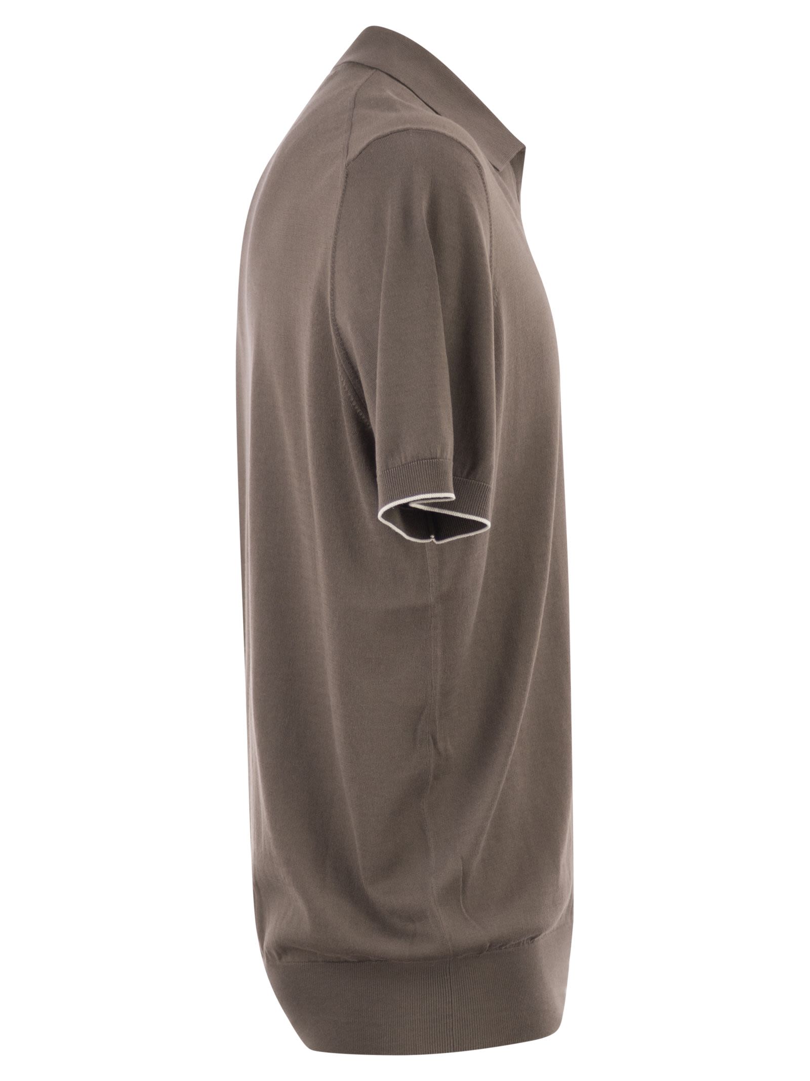 Brunello Cucinelli Men Cotton Polo Style Sweater BRUNELLO CUCINELLI