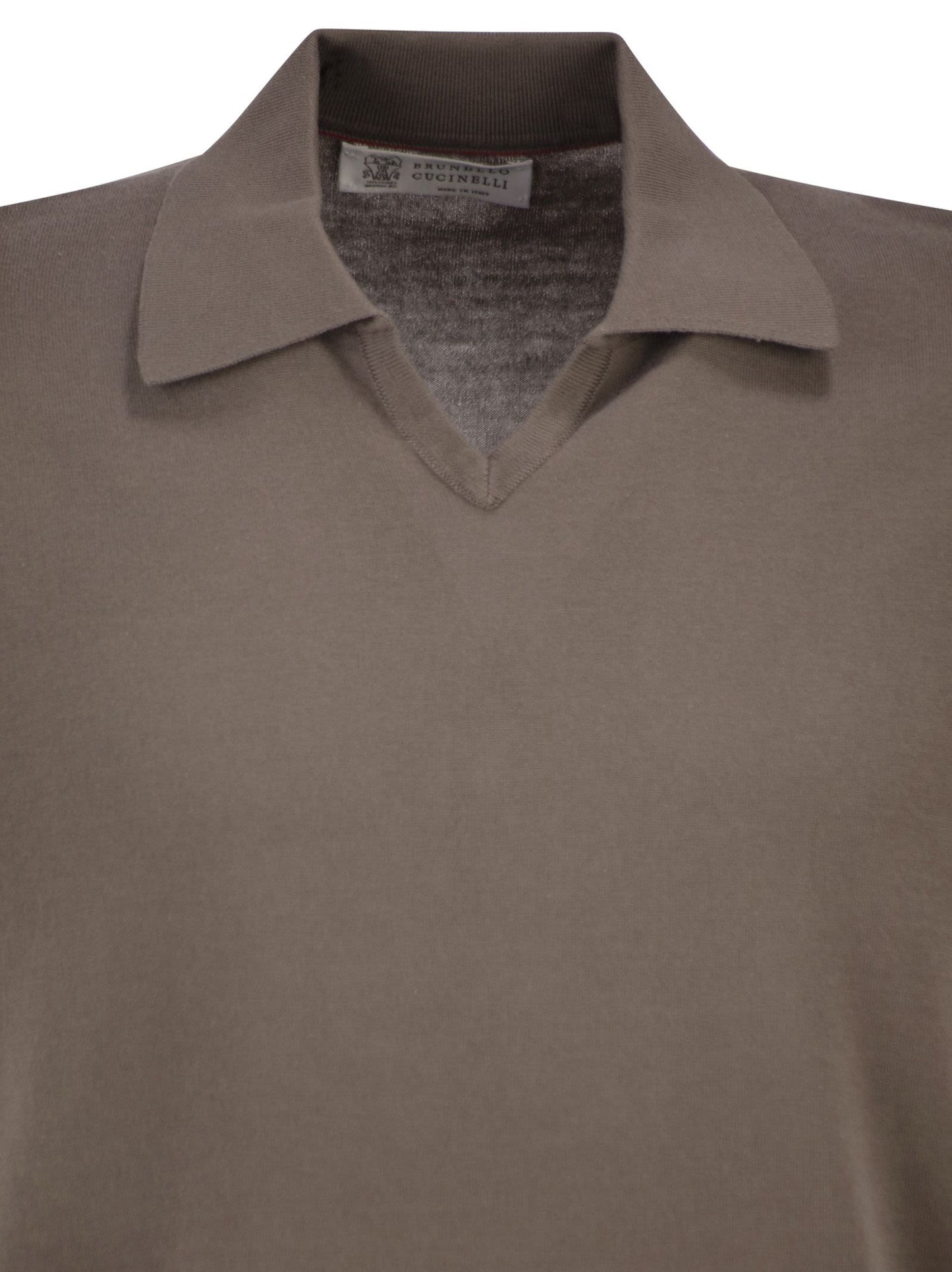 Brunello Cucinelli Men Cotton Polo Style Sweater BRUNELLO CUCINELLI
