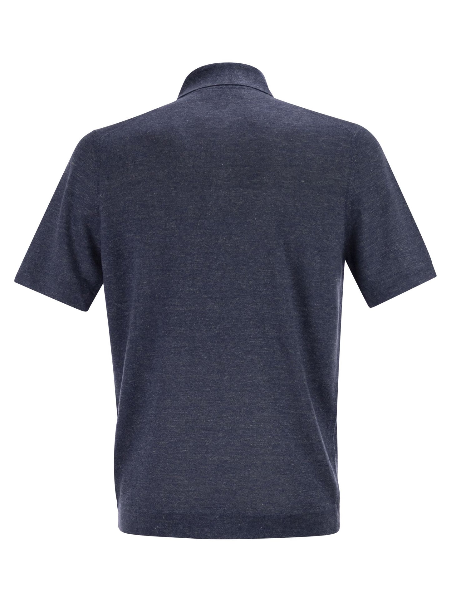 Brunello Cucinelli Men Linen And Cotton Knit Polo Shirt BRUNELLO CUCINELLI