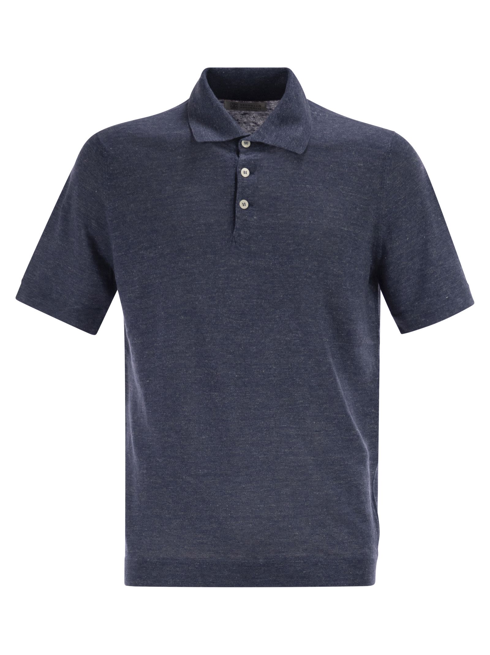 Brunello Cucinelli Men Linen And Cotton Knit Polo Shirt BRUNELLO CUCINELLI