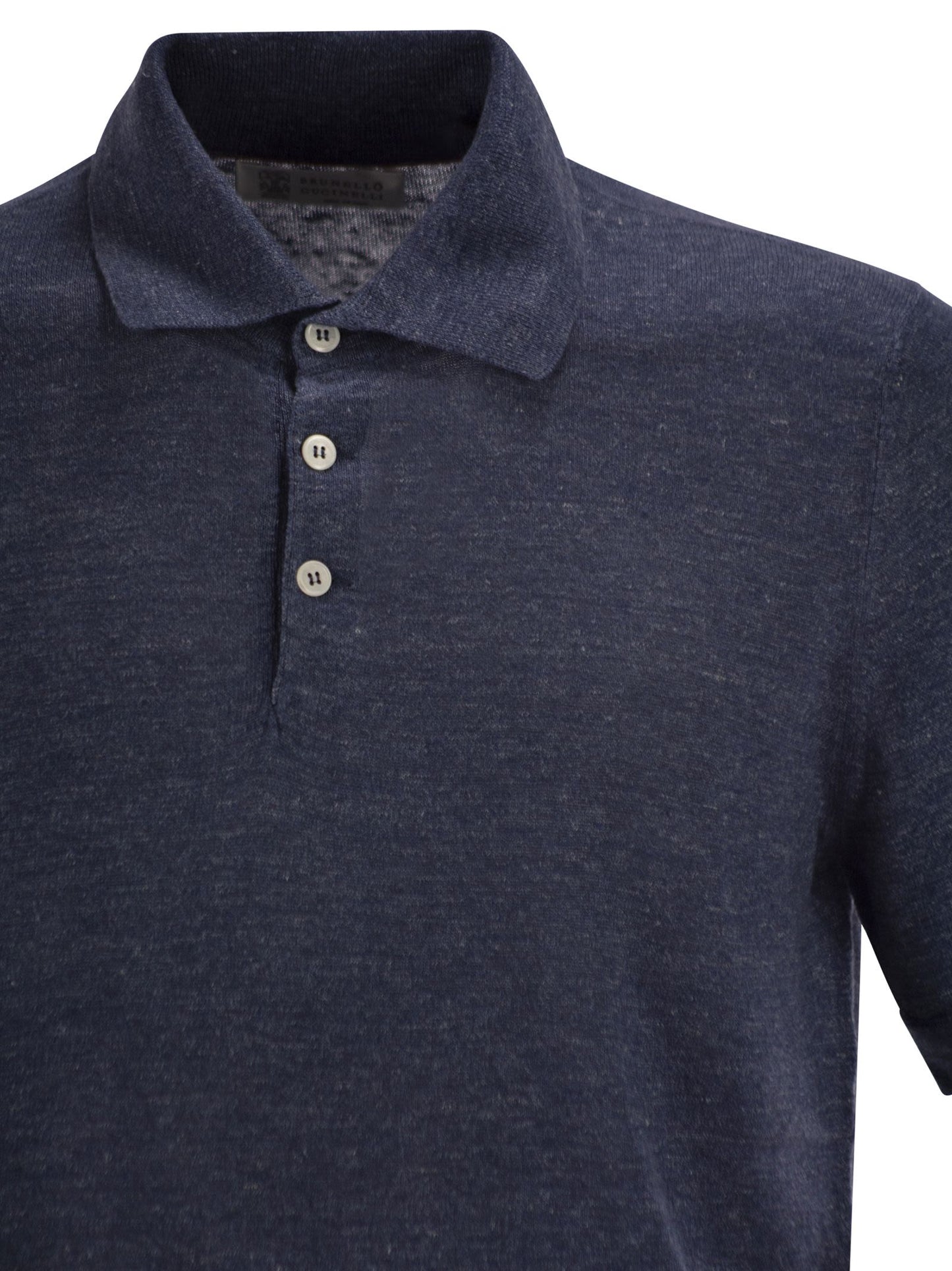 Brunello Cucinelli Men Linen And Cotton Knit Polo Shirt BRUNELLO CUCINELLI