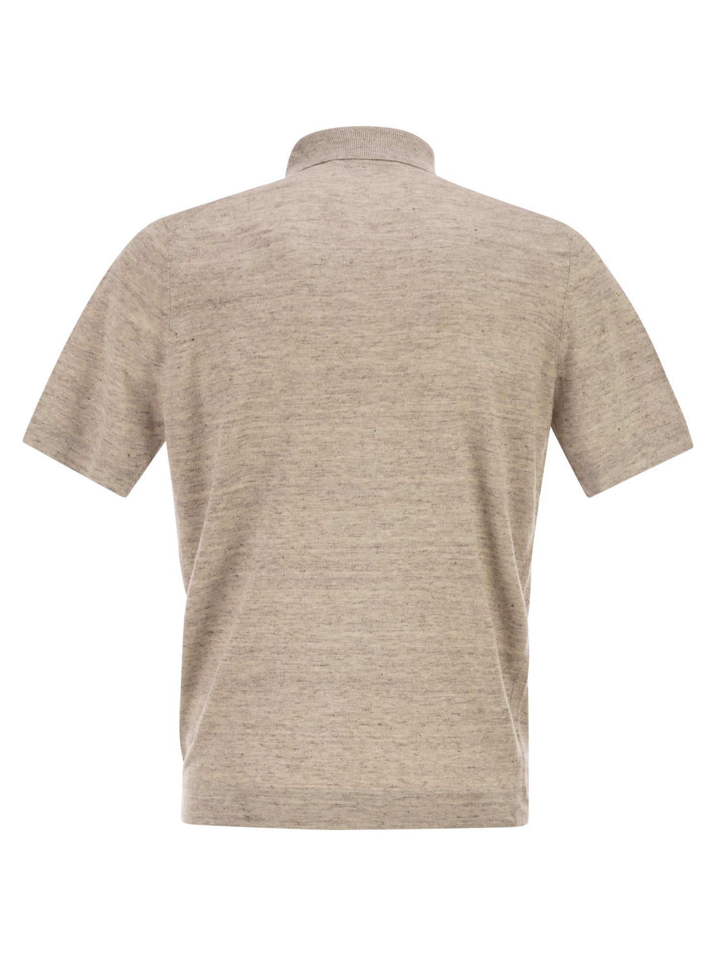 Brunello Cucinelli Men Linen And Cotton Knit Polo Shirt BRUNELLO CUCINELLI