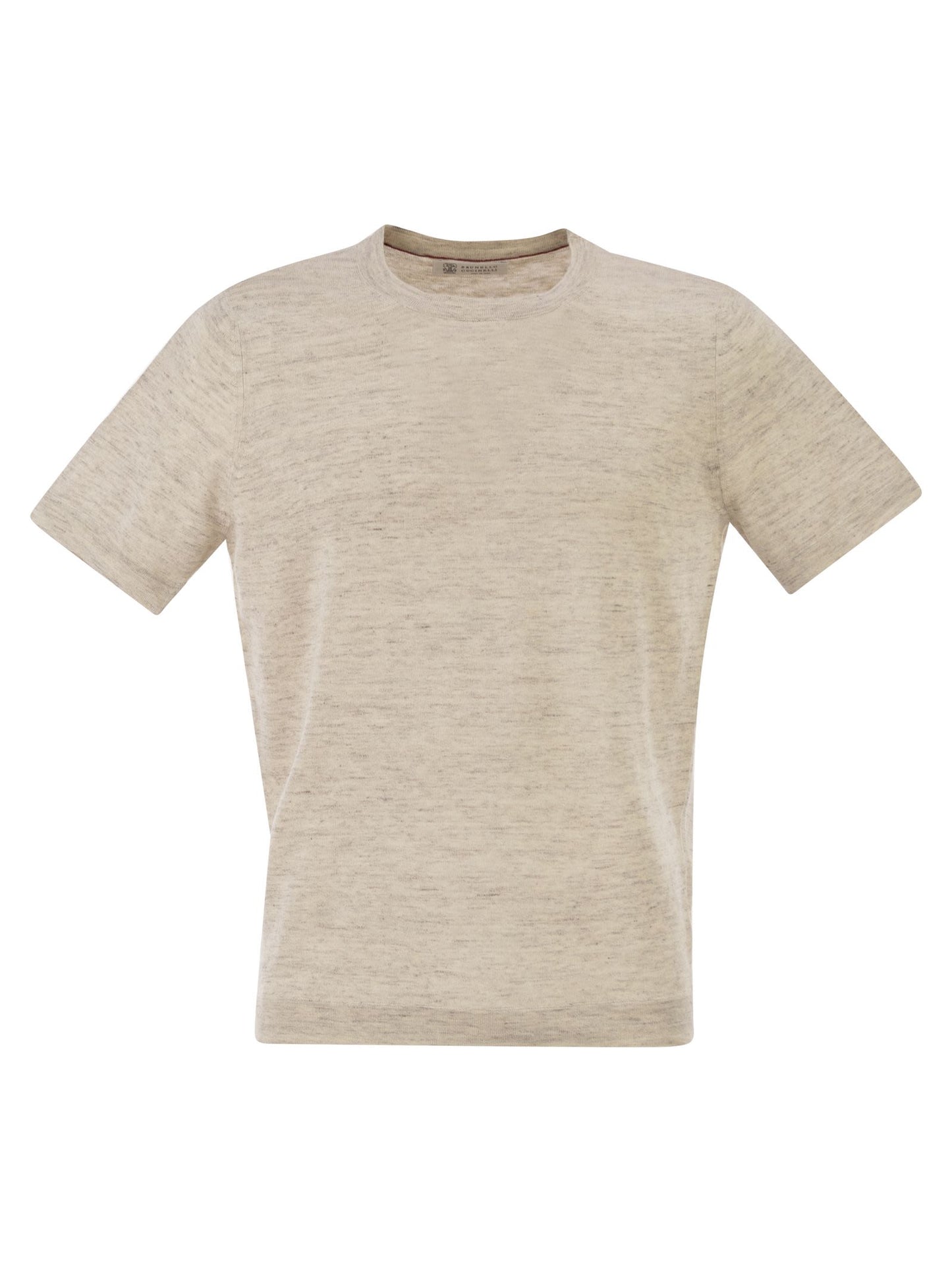 Brunello Cucinelli Men Linen And Cotton Crew Neck T-Shirt BRUNELLO CUCINELLI