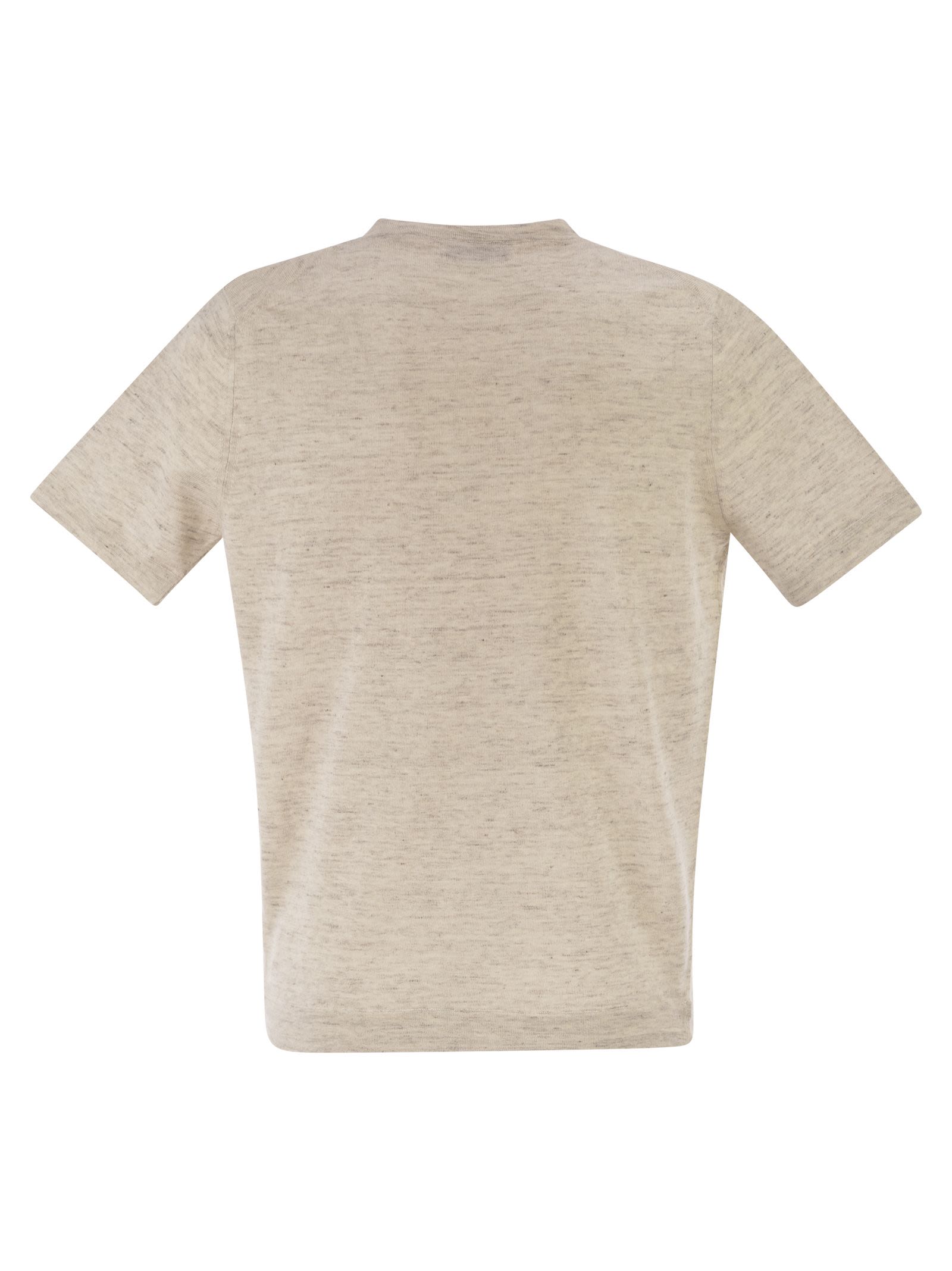 Brunello Cucinelli Men Linen And Cotton Crew Neck T-Shirt BRUNELLO CUCINELLI