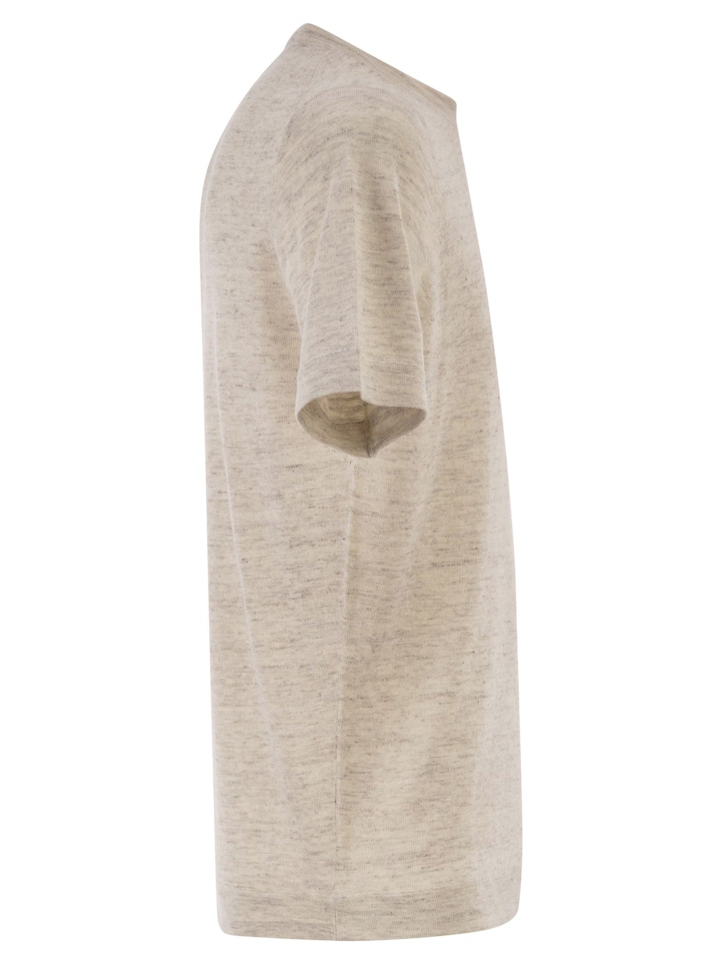 Brunello Cucinelli Men Linen And Cotton Crew Neck T-Shirt BRUNELLO CUCINELLI