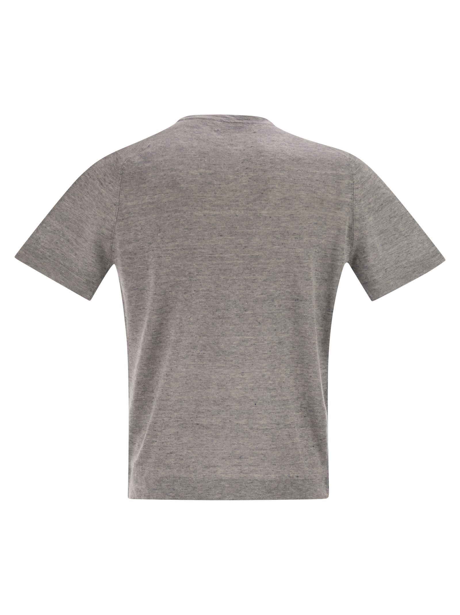 Brunello Cucinelli Men Linen And Cotton Crew Neck T-Shirt BRUNELLO CUCINELLI