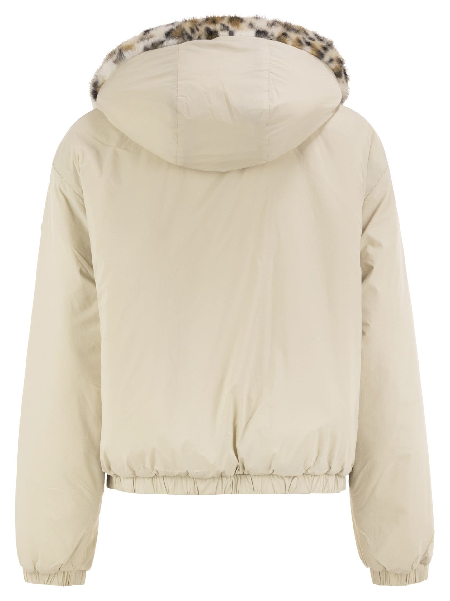 Moose Knuckles Women Eaton Bunny Gold - Reversible Hooded Jacket With Animal-Print Faux Fur MOOSE KNUCKLES