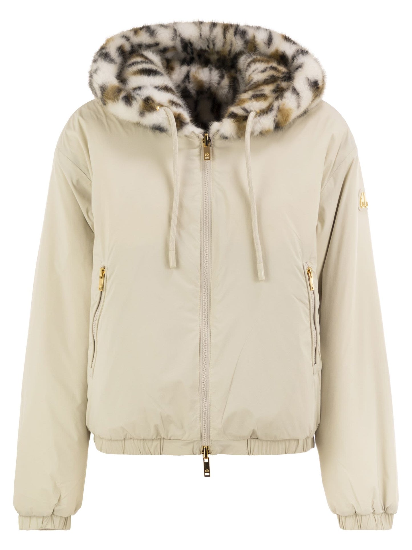 Moose Knuckles Women Eaton Bunny Gold - Reversible Hooded Jacket With Animal-Print Faux Fur MOOSE KNUCKLES