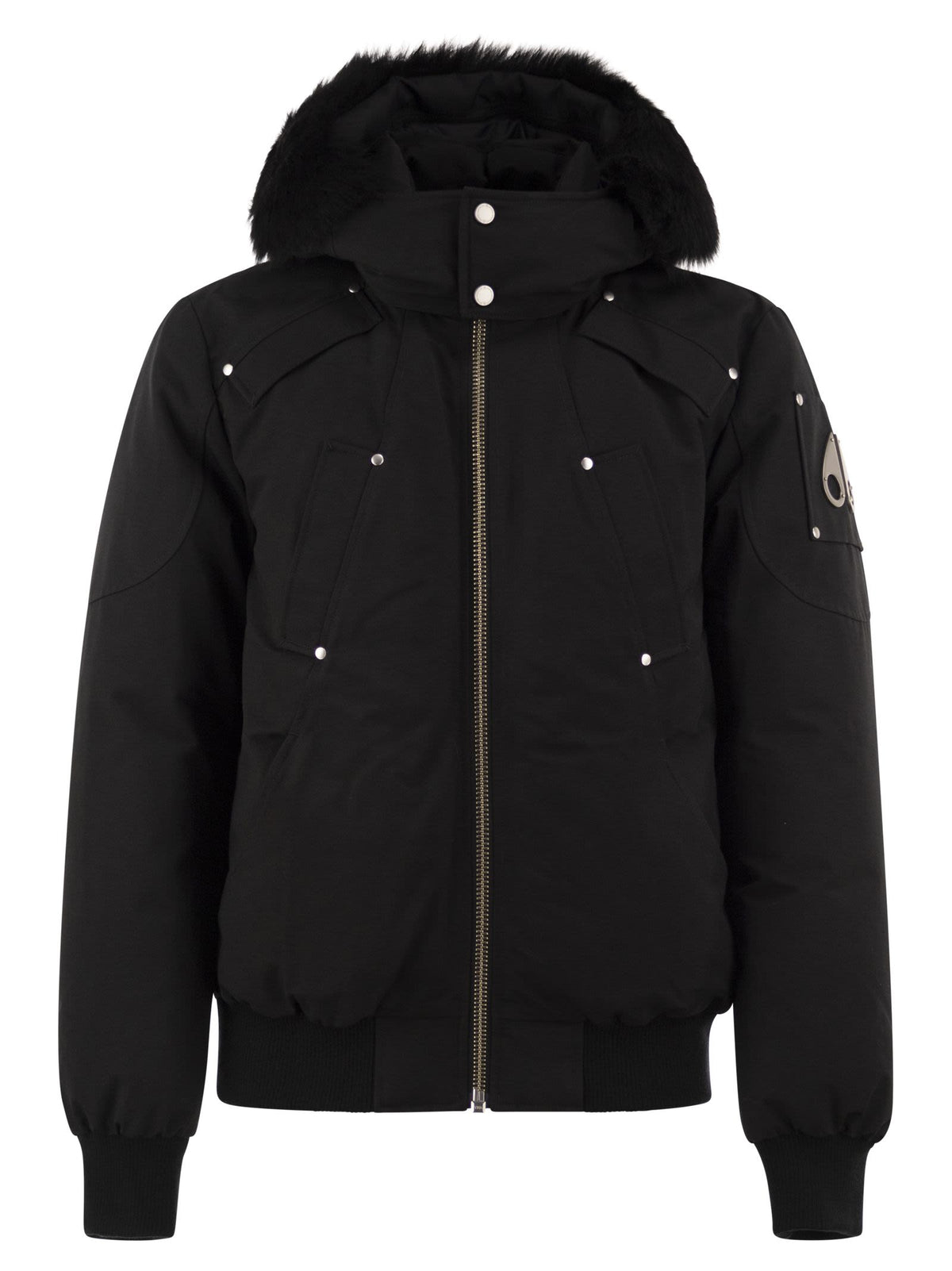 Moose Knuckles Men Original Ballistic - Down-Filled Bomber Jacket With Hood And Shearling Trim MOOSE KNUCKLES