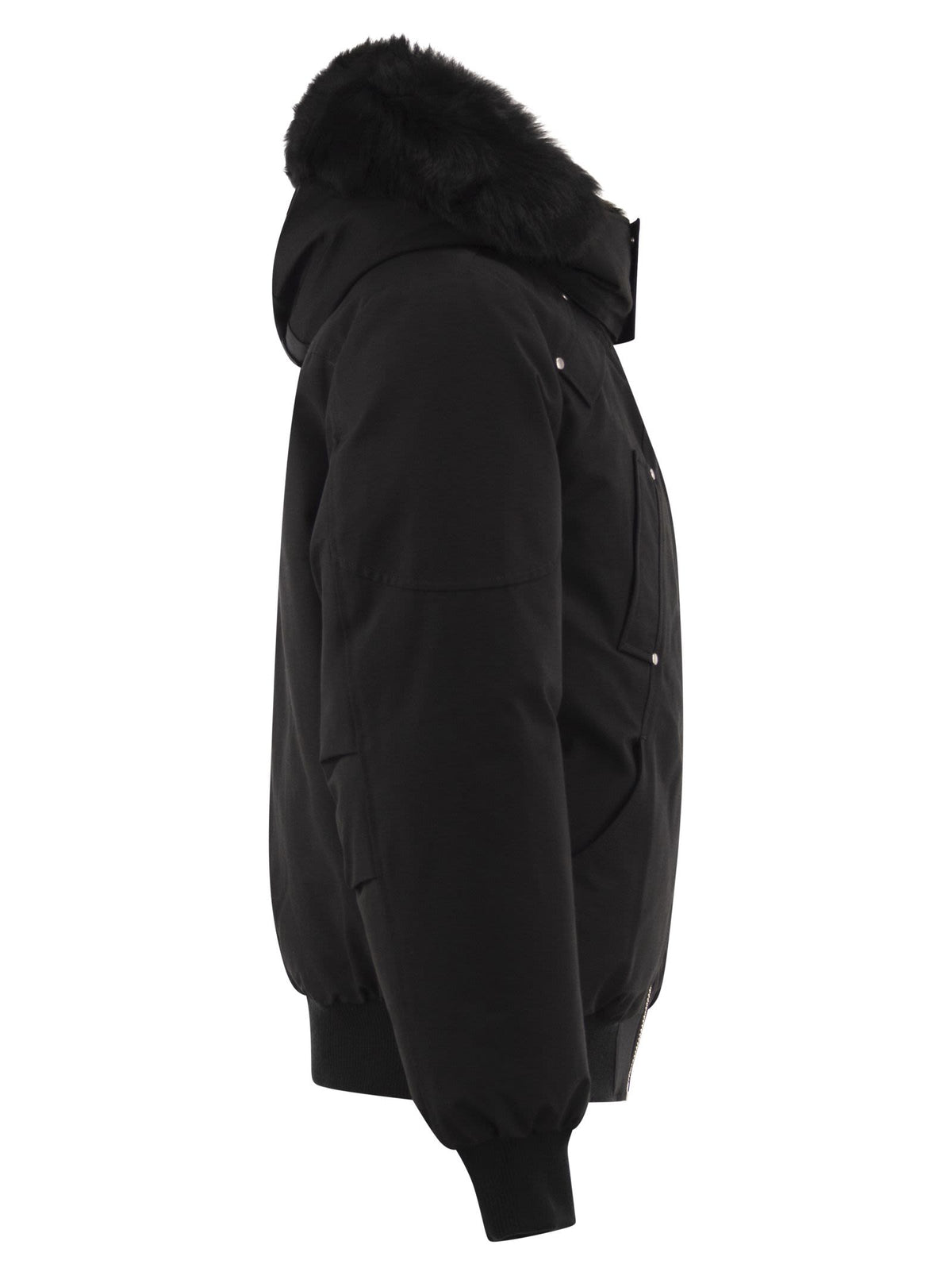 Moose Knuckles Men Original Ballistic - Down-Filled Bomber Jacket With Hood And Shearling Trim MOOSE KNUCKLES