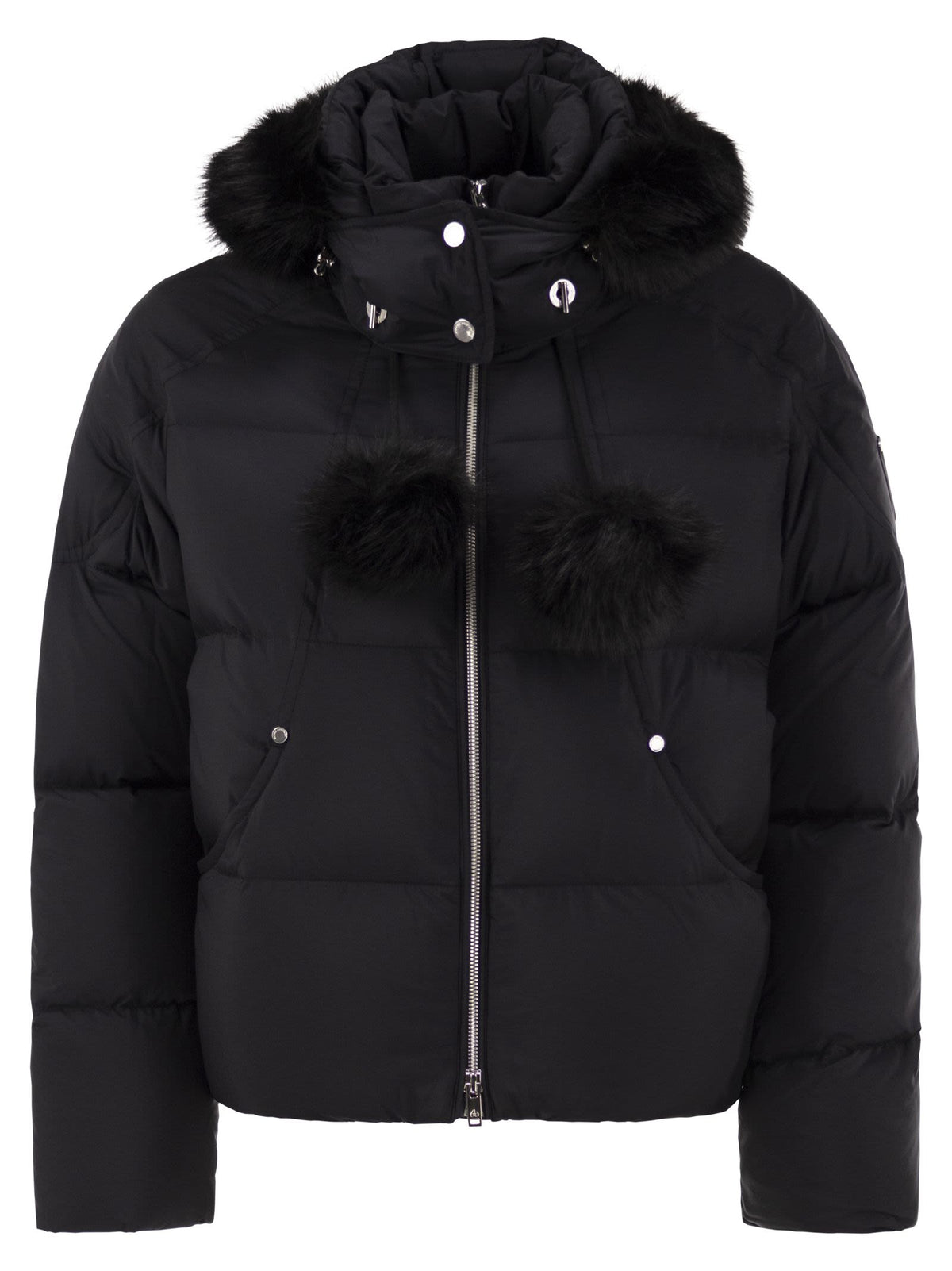 Moose Knuckles Women Everest - Cropped Down Jacket With Faux Fur-Trimmed Hood MOOSE KNUCKLES