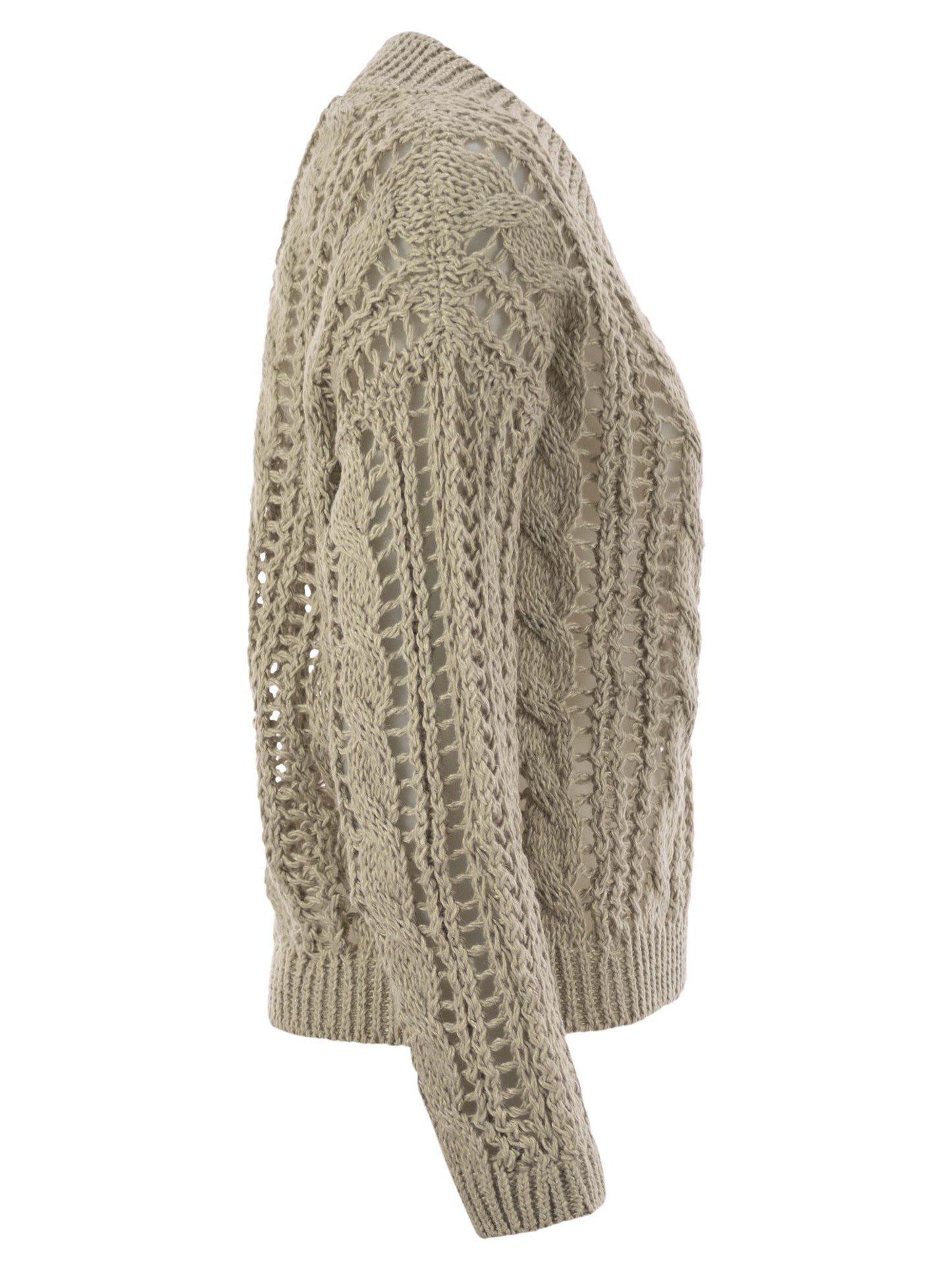 Brunello Cucinelli Women Cable & Mesh Jute And Cotton Jersey BRUNELLO CUCINELLI