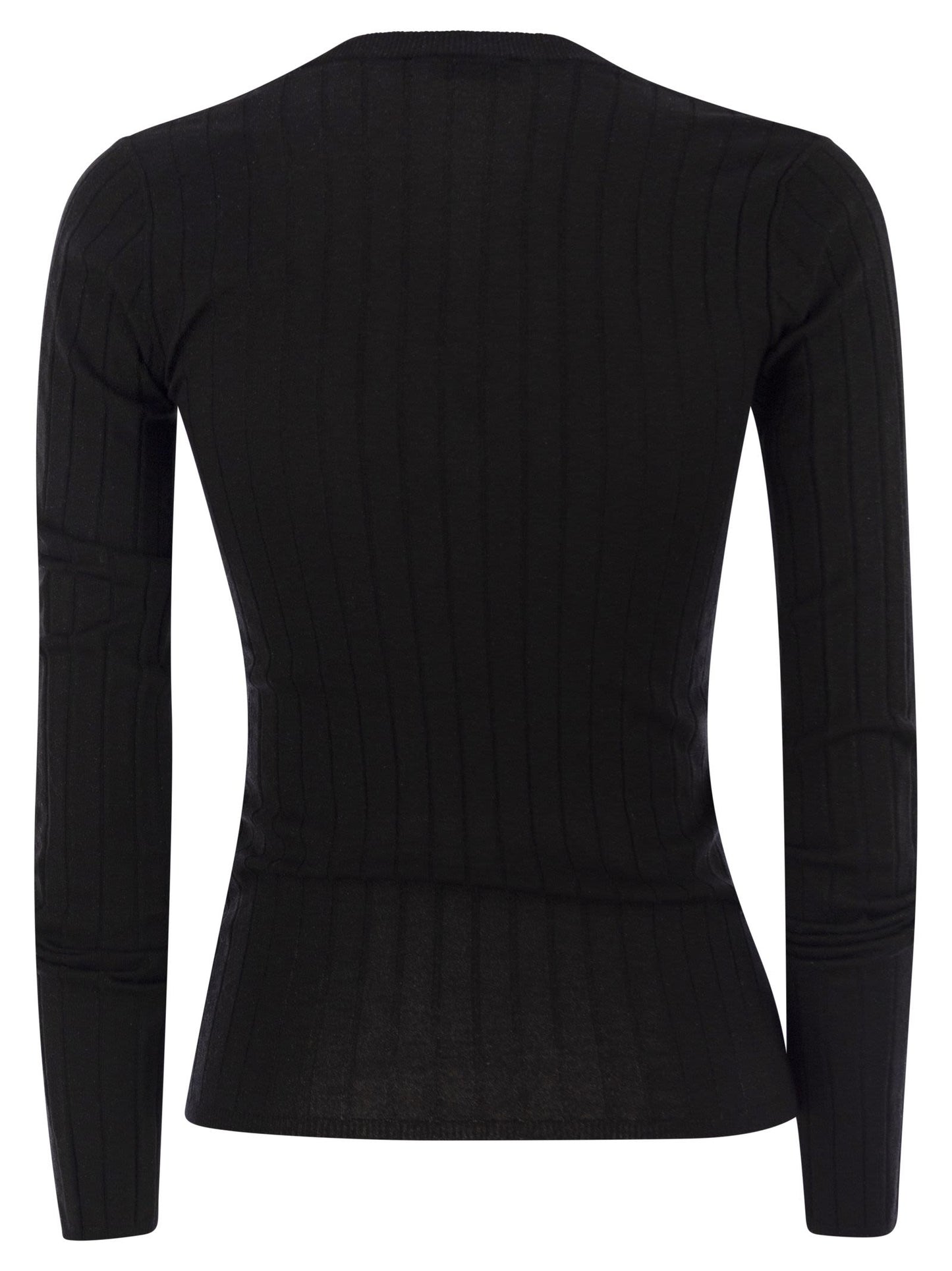 Brunello Cucinelli Women Lightweight Cashmere And Silk Broad Rib Sweater BRUNELLO CUCINELLI