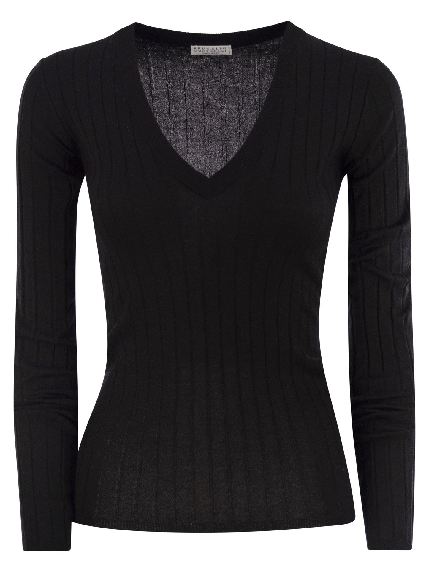 Brunello Cucinelli Women Lightweight Cashmere And Silk Broad Rib Sweater BRUNELLO CUCINELLI