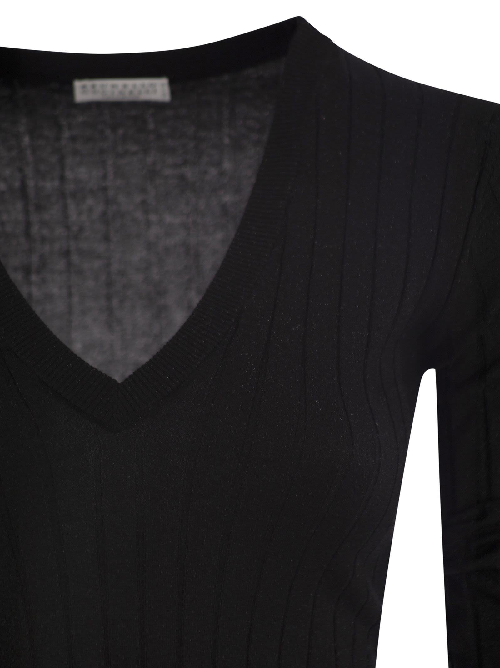Brunello Cucinelli Women Lightweight Cashmere And Silk Broad Rib Sweater BRUNELLO CUCINELLI
