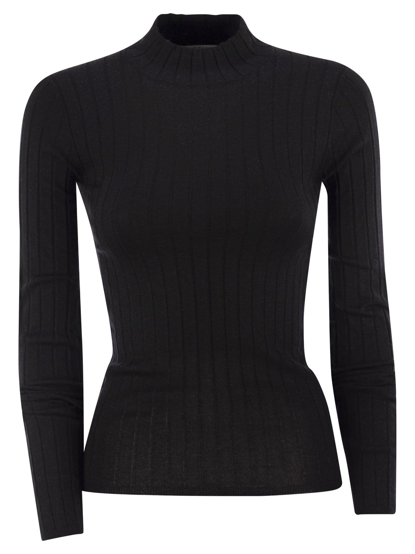 Brunello Cucinelli Women Lightweight Cashmere And Silk Broad Rib Sweater BRUNELLO CUCINELLI