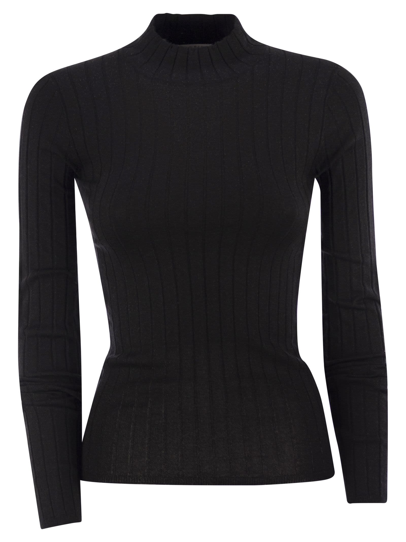 Brunello Cucinelli Women Lightweight Cashmere And Silk Broad Rib Sweater BRUNELLO CUCINELLI