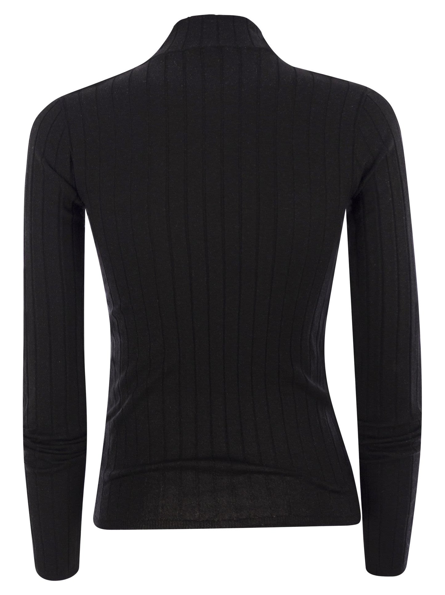Brunello Cucinelli Women Lightweight Cashmere And Silk Broad Rib Sweater BRUNELLO CUCINELLI