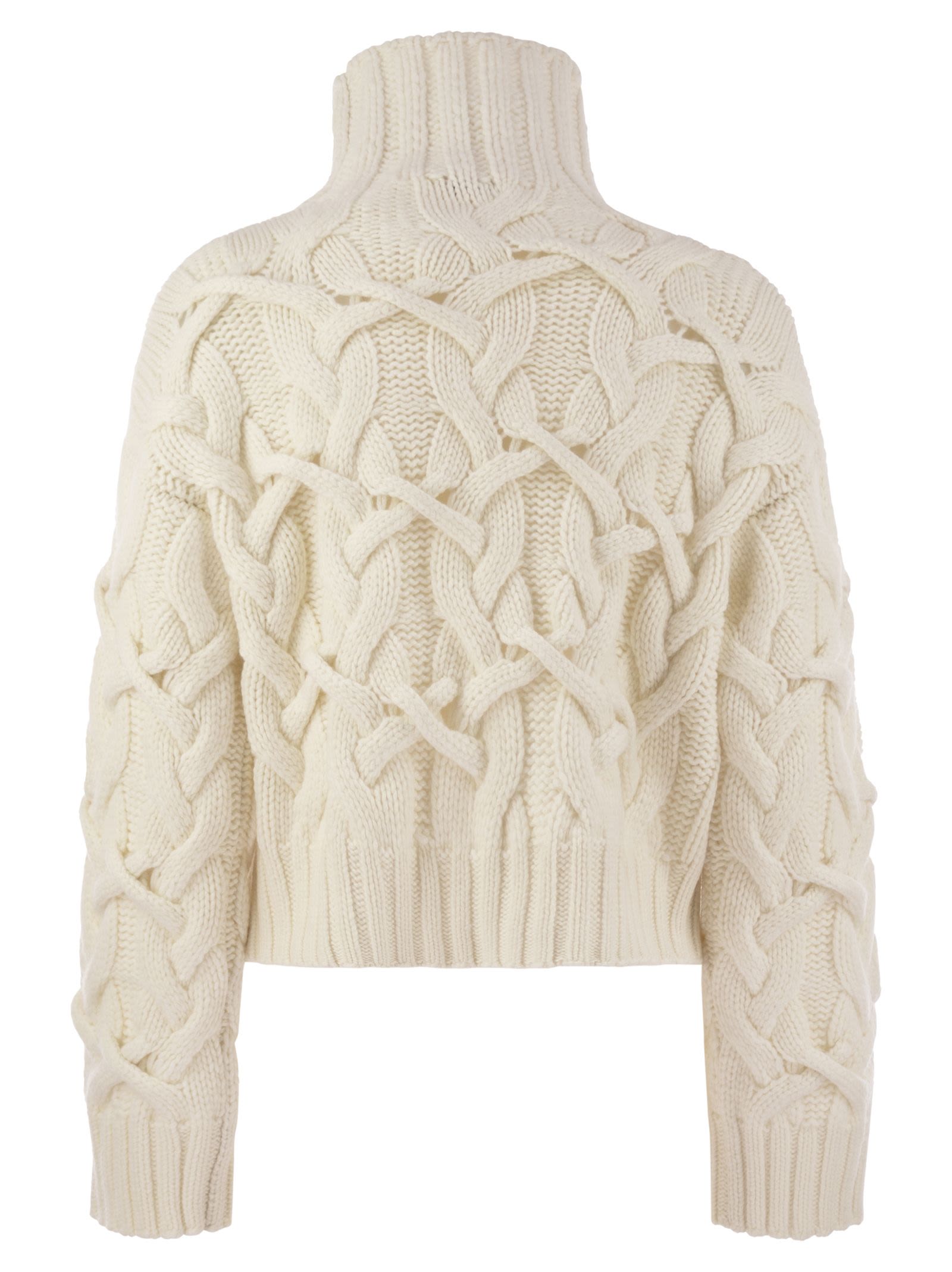 Brunello Cucinelli Women Braided High-Necked Cashmere Sweater BRUNELLO CUCINELLI