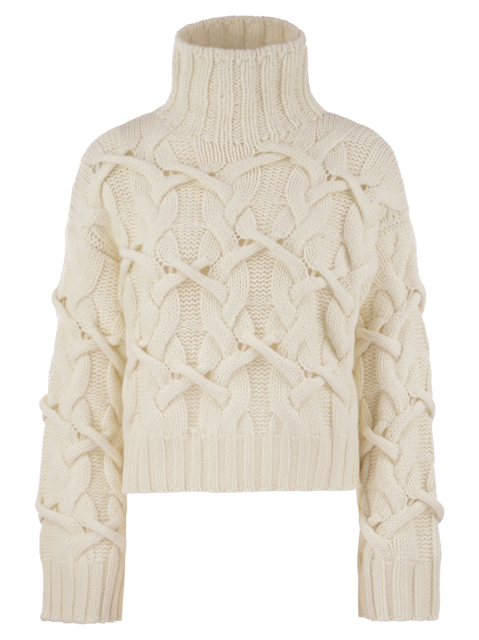 Brunello Cucinelli Women Braided High-Necked Cashmere Sweater BRUNELLO CUCINELLI