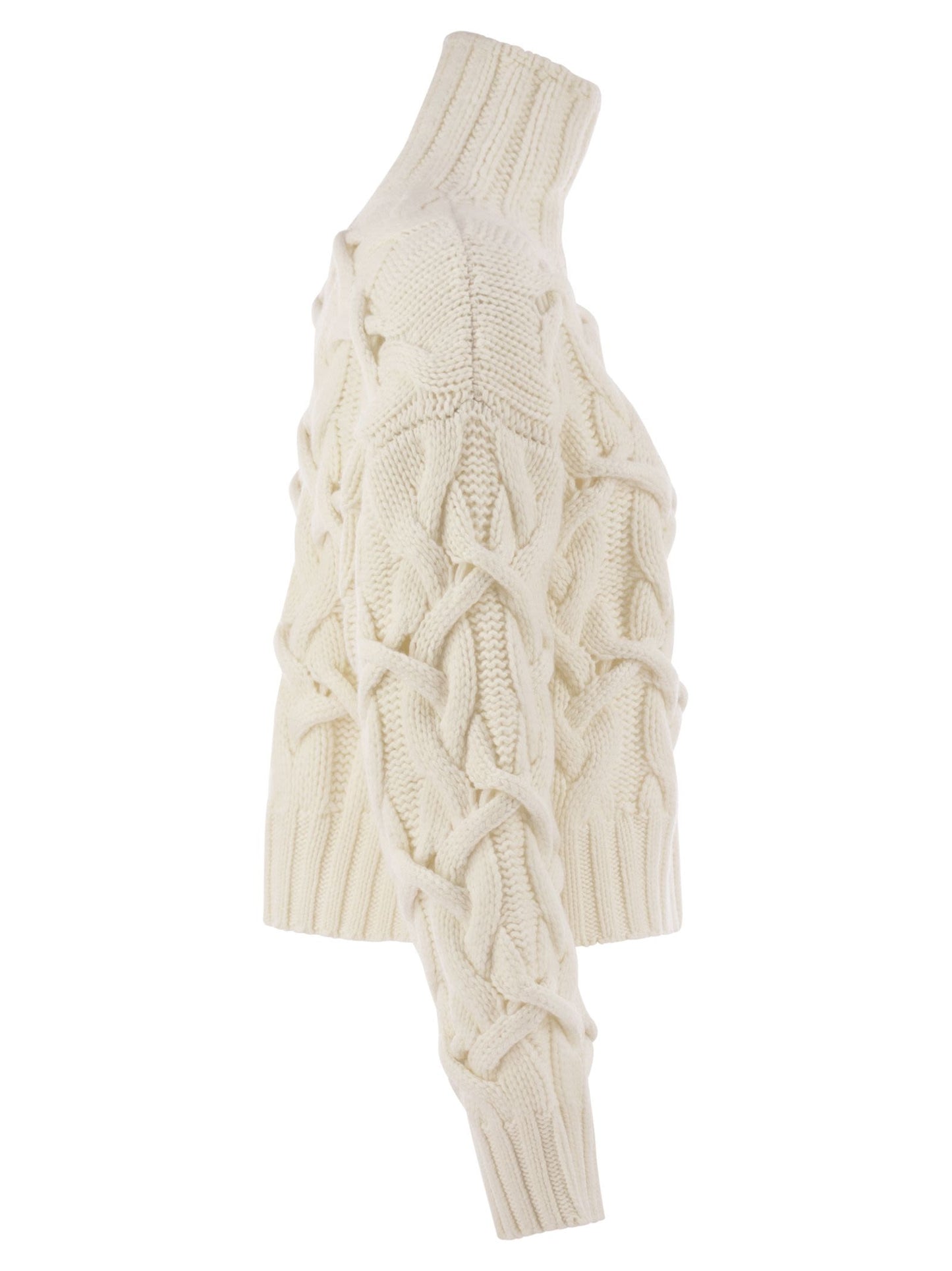 Brunello Cucinelli Women Braided High-Necked Cashmere Sweater BRUNELLO CUCINELLI
