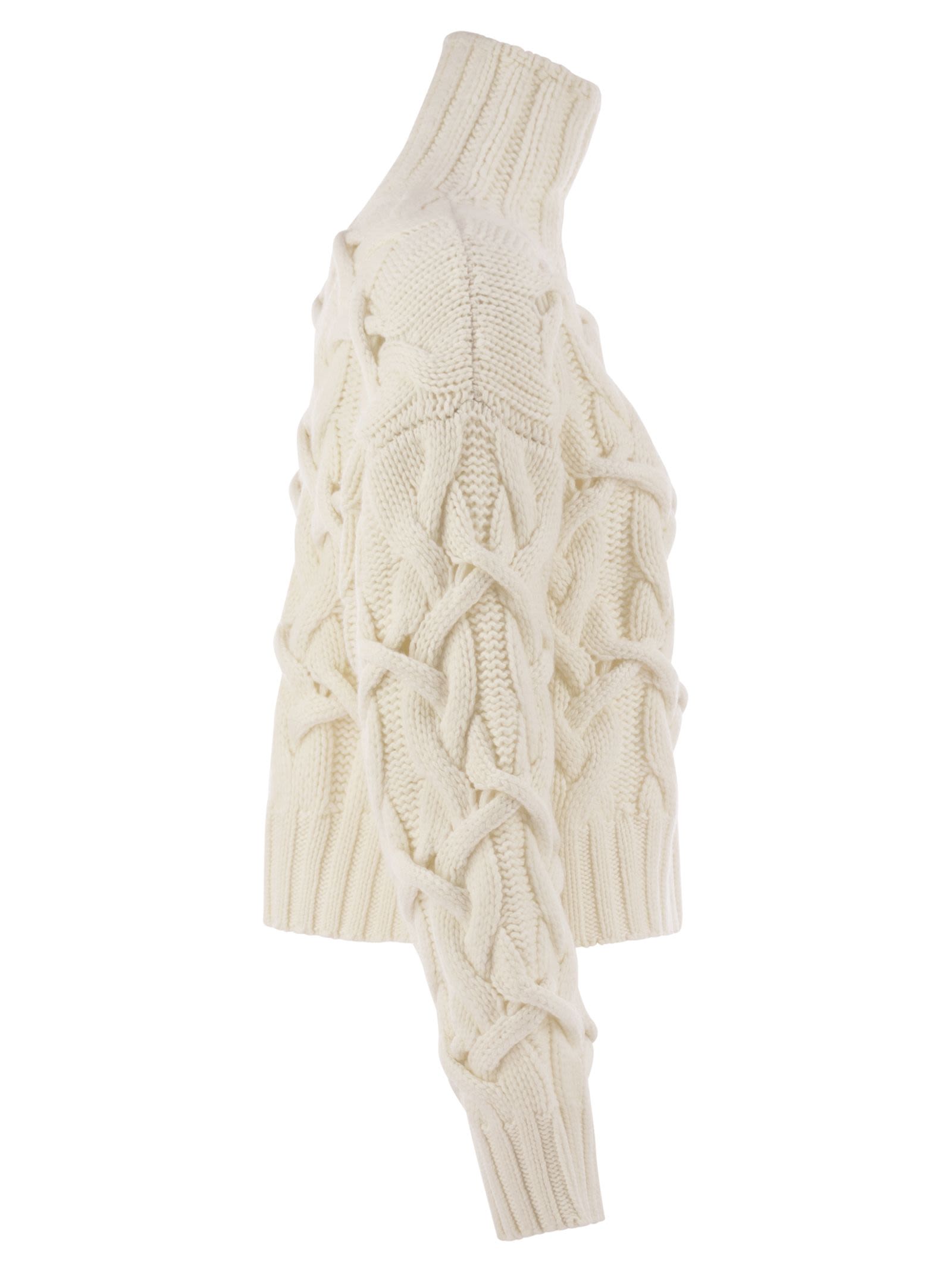 Brunello Cucinelli Women Braided High-Necked Cashmere Sweater BRUNELLO CUCINELLI