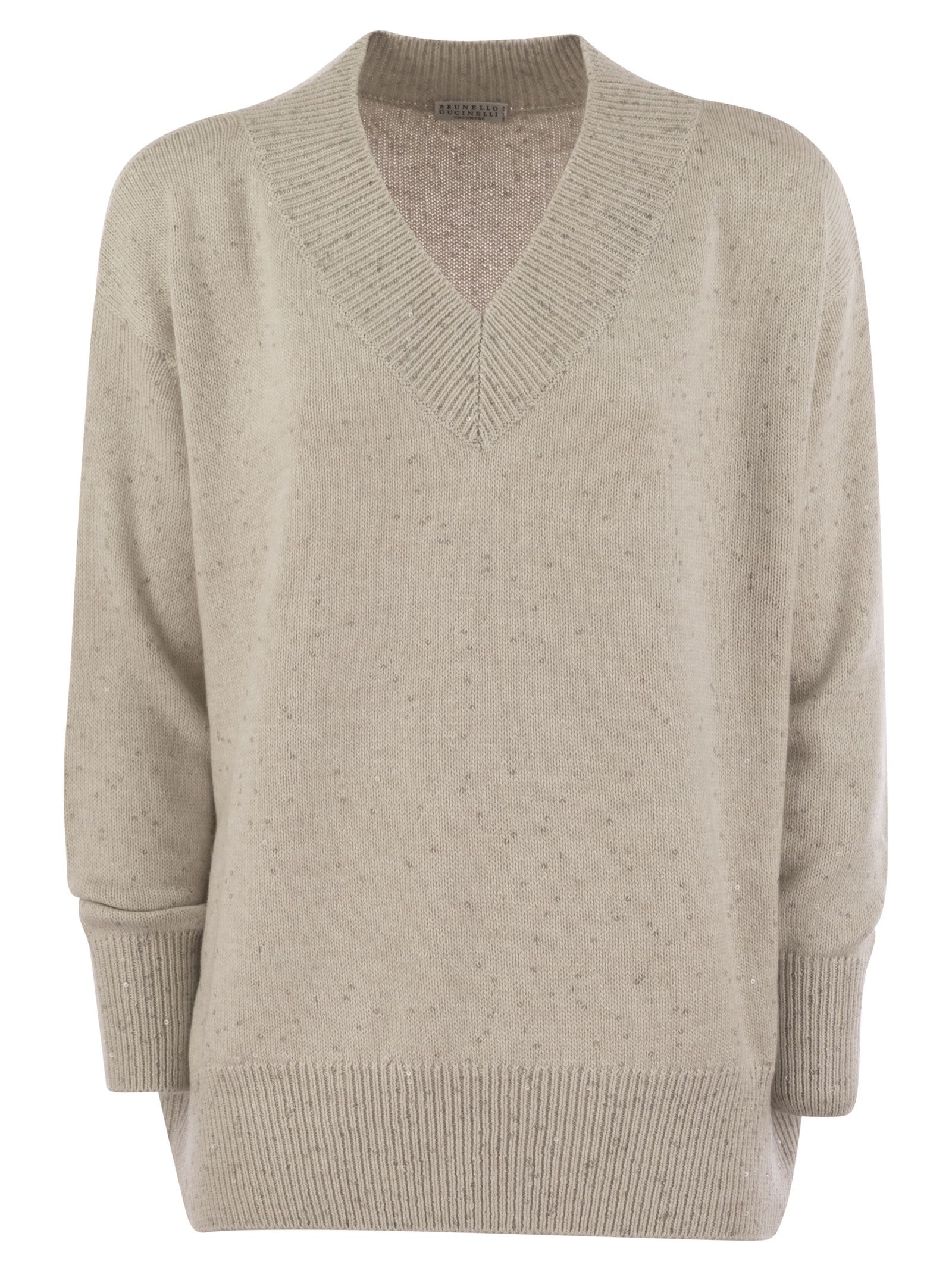 Brunello Cucinelli Women Cashmere And Silk Sweater With Micro Sequins BRUNELLO CUCINELLI