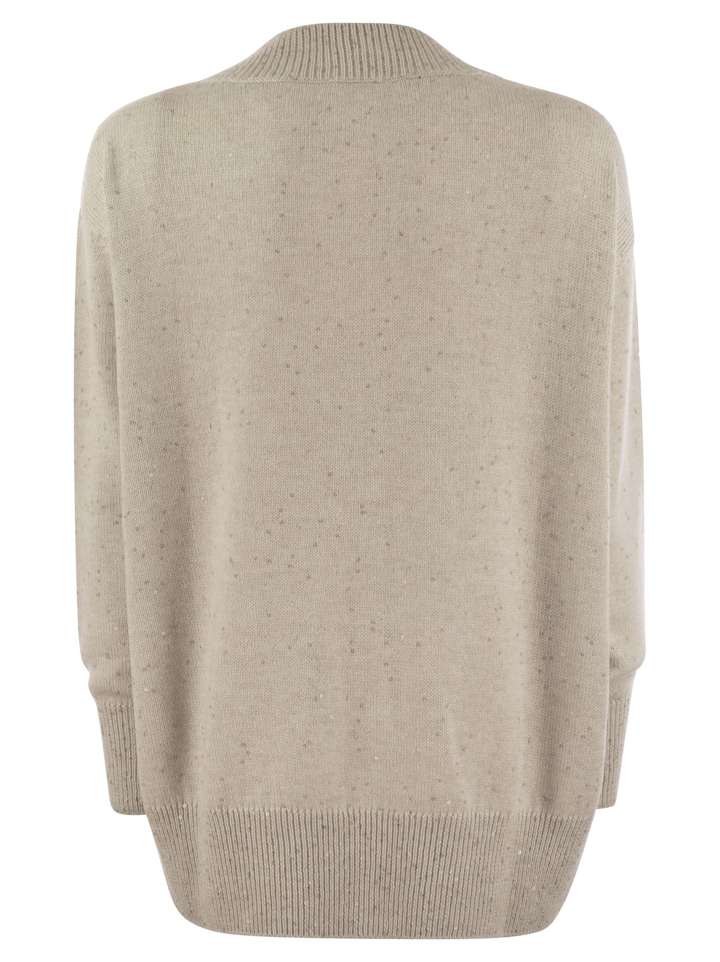 Brunello Cucinelli Women Cashmere And Silk Sweater With Micro Sequins BRUNELLO CUCINELLI