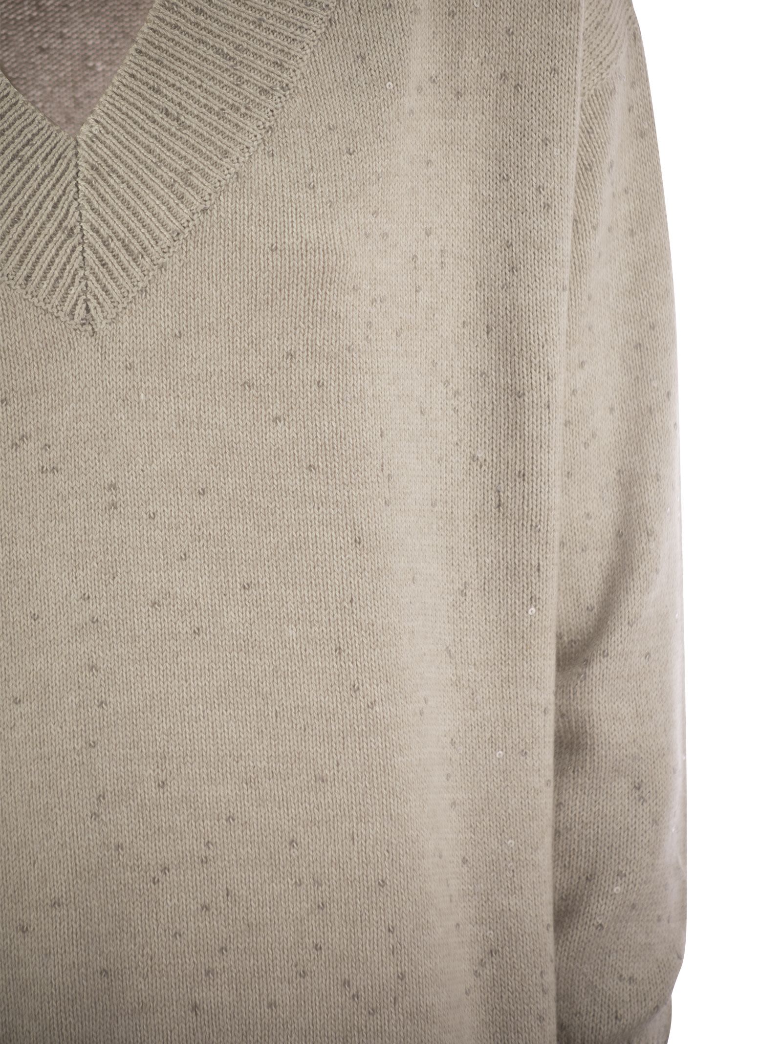 Brunello Cucinelli Women Cashmere And Silk Sweater With Micro Sequins BRUNELLO CUCINELLI