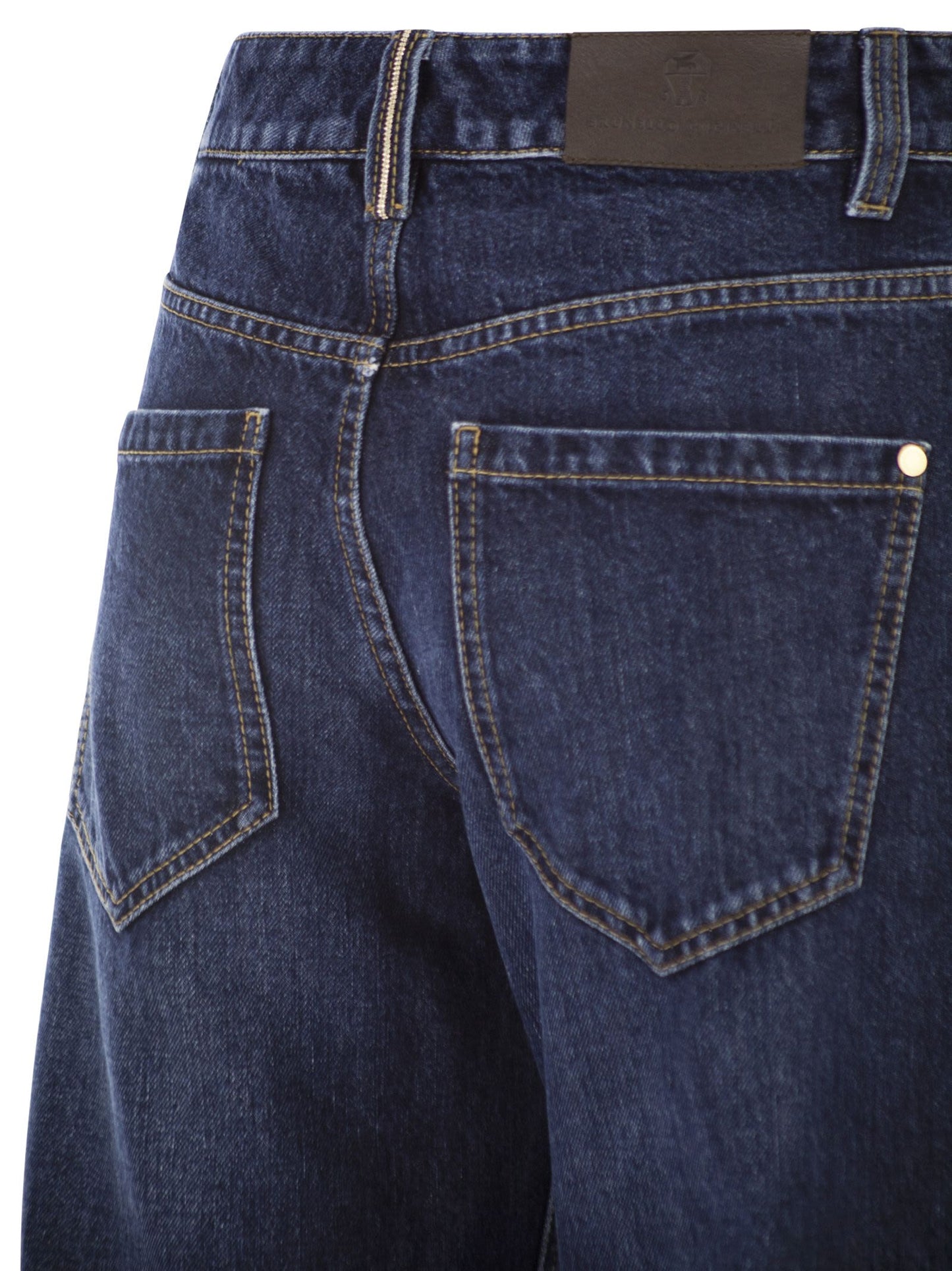 Brunello Cucinelli Women Wide Trousers In Authentic Denim With Jewellery BRUNELLO CUCINELLI