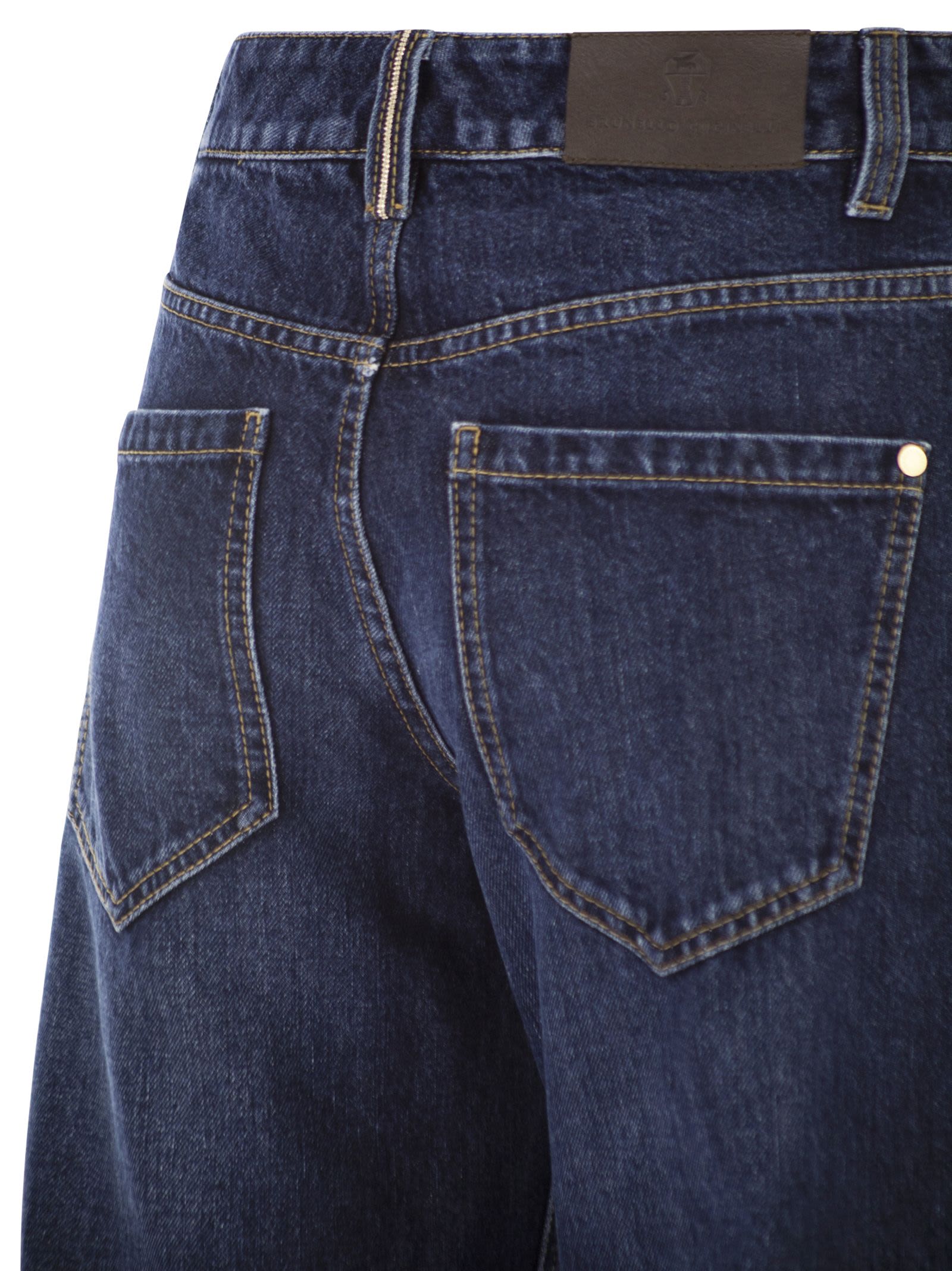Brunello Cucinelli Women Wide Trousers In Authentic Denim With Jewellery BRUNELLO CUCINELLI