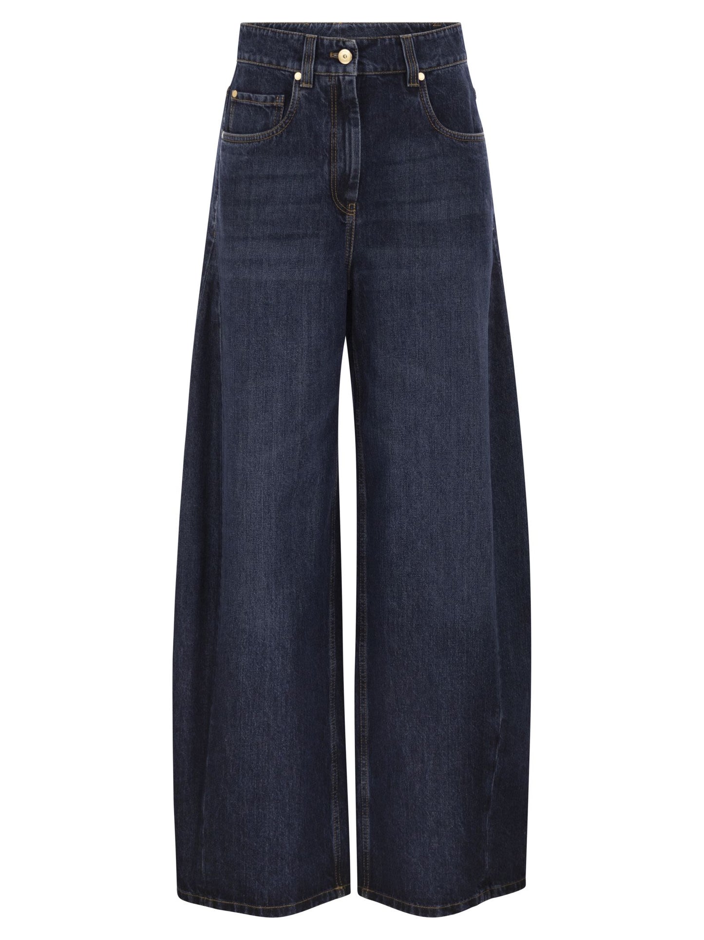 Brunello Cucinelli Women Wide-Leg Cotton Denim Jeans BRUNELLO CUCINELLI