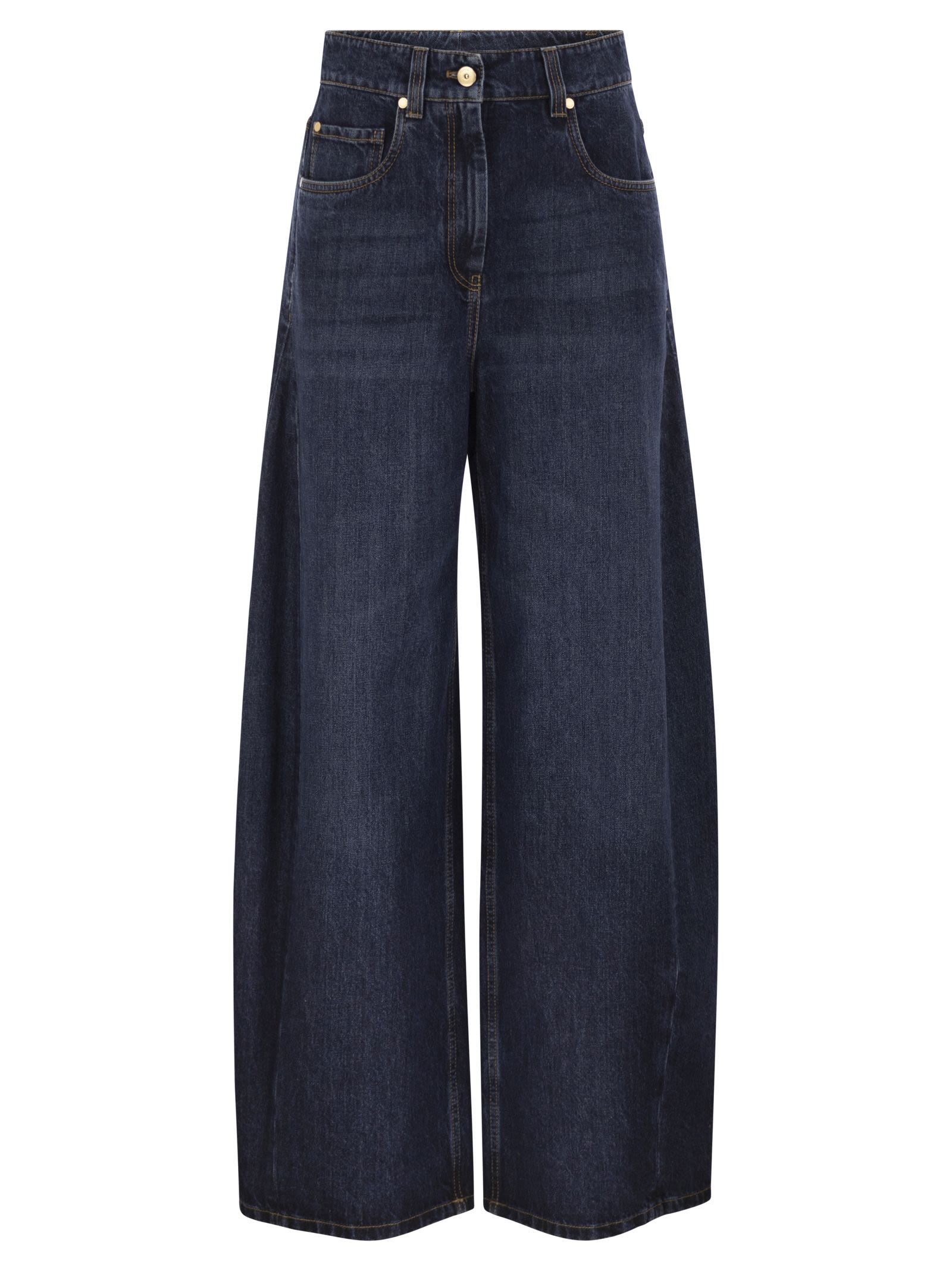 Brunello Cucinelli Women Wide-Leg Cotton Denim Jeans BRUNELLO CUCINELLI