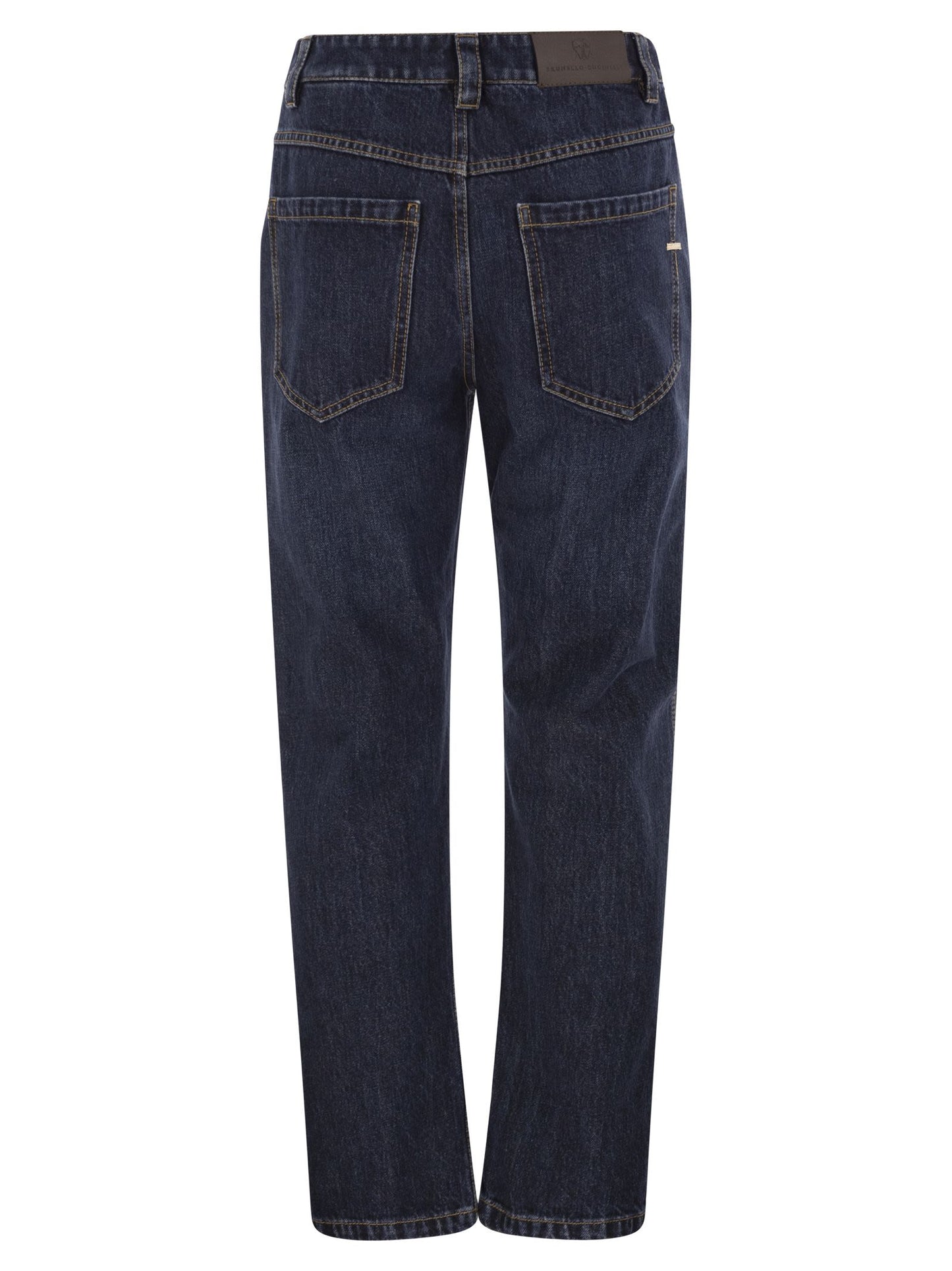 Brunello Cucinelli Women Straight Trousers In Authentic Denim With Shiny Bartack BRUNELLO CUCINELLI